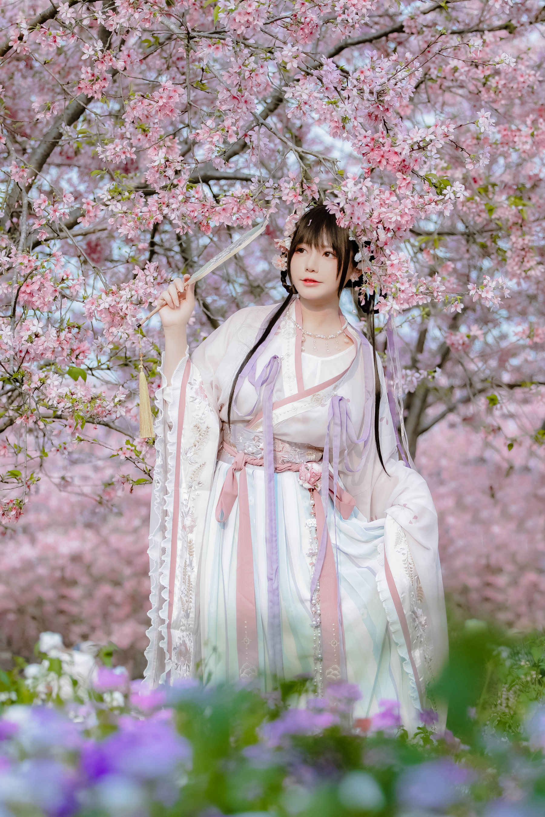 [福利COS] 萌妹子Nyako喵子 - 樱花汉服 花神祈愿