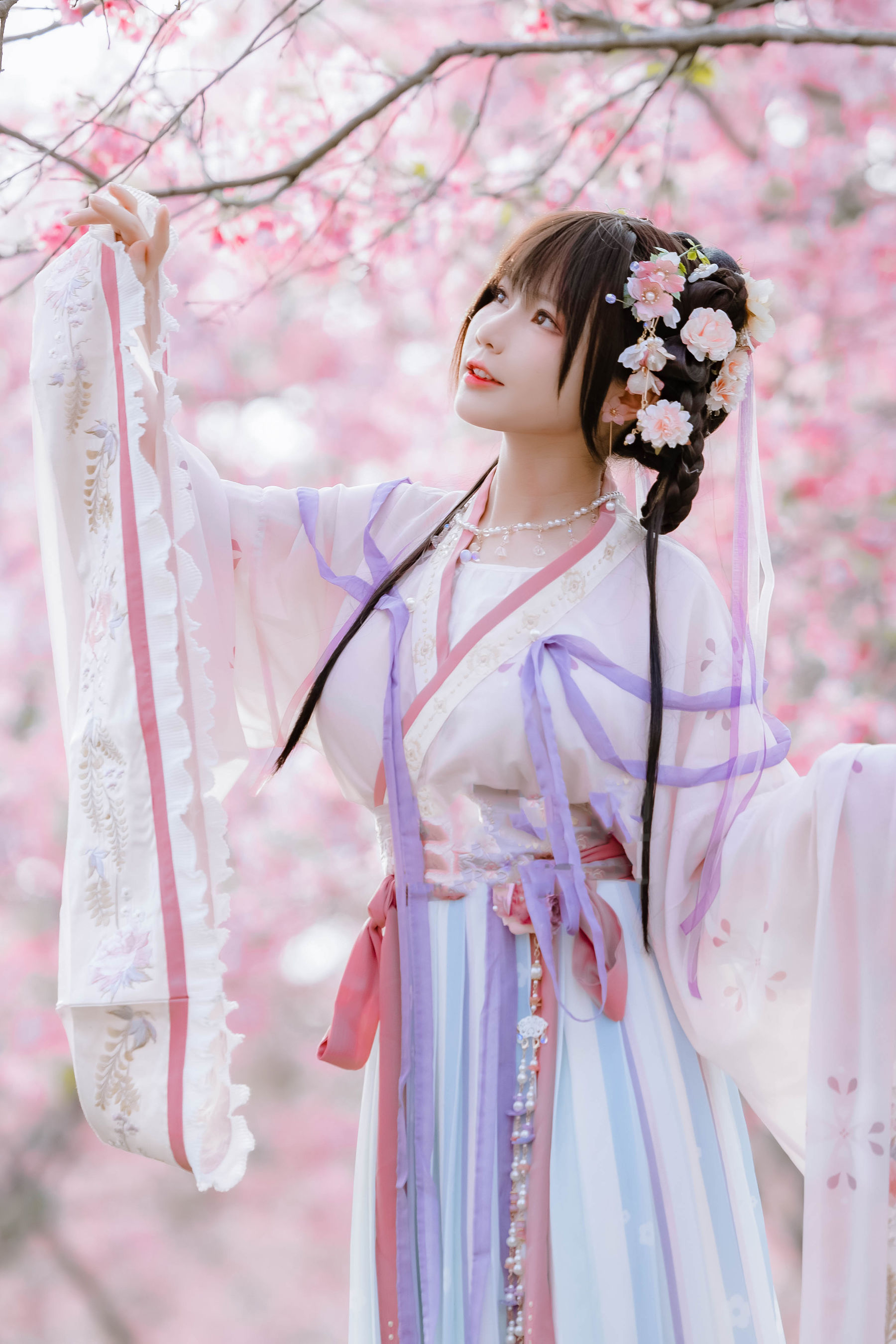[福利COS] 萌妹子Nyako喵子 - 樱花汉服 花神祈愿