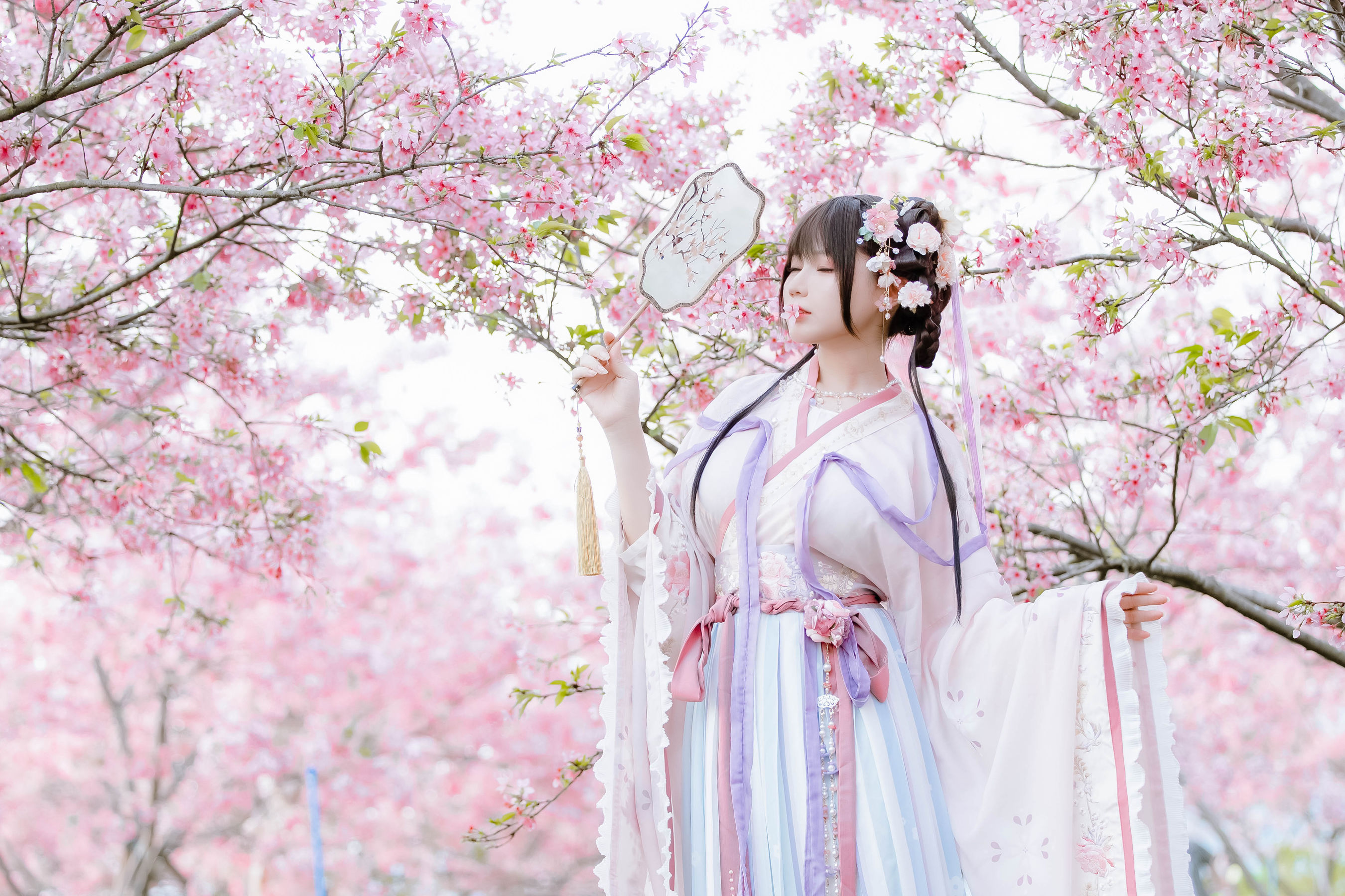 [福利COS] 萌妹子Nyako喵子 - 樱花汉服 花神祈愿