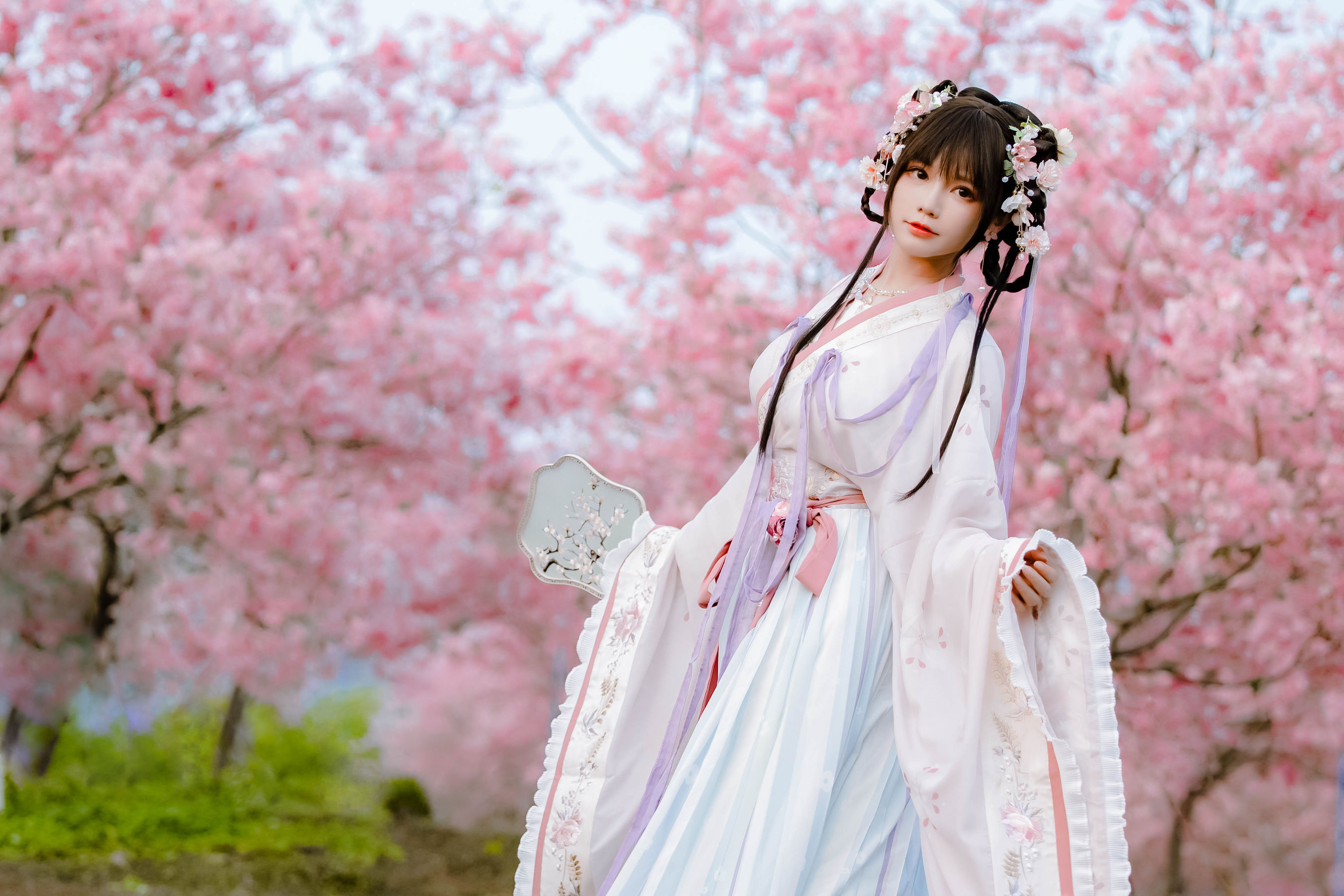 [福利COS] 萌妹子Nyako喵子 - 樱花汉服 花神祈愿