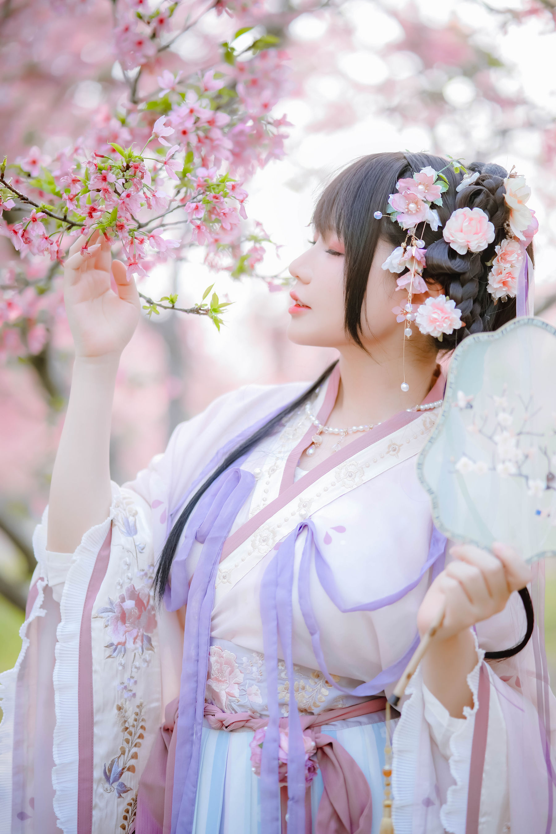 [福利COS] 萌妹子Nyako喵子 - 樱花汉服 花神祈愿