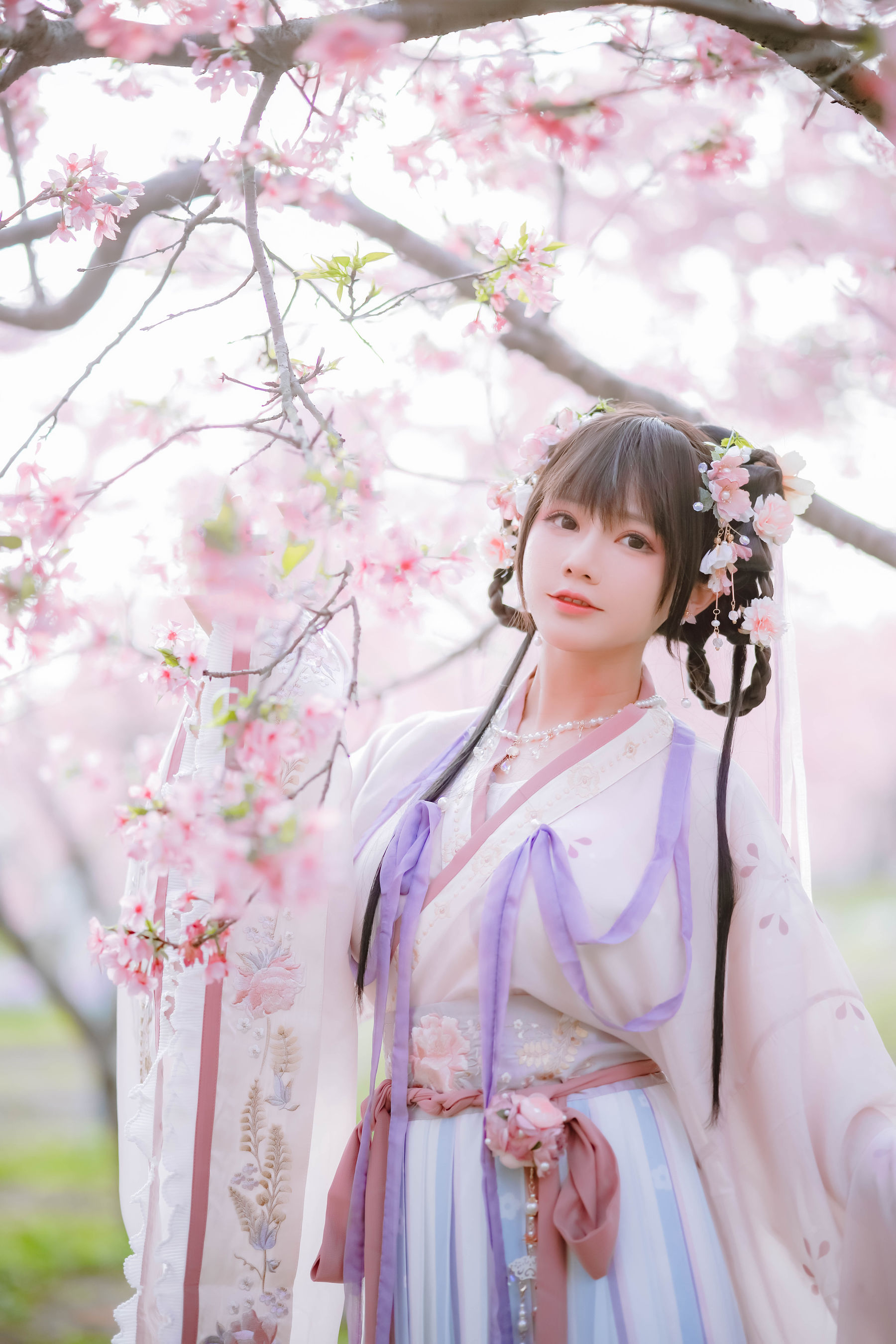 [福利COS] 萌妹子Nyako喵子 - 樱花汉服 花神祈愿