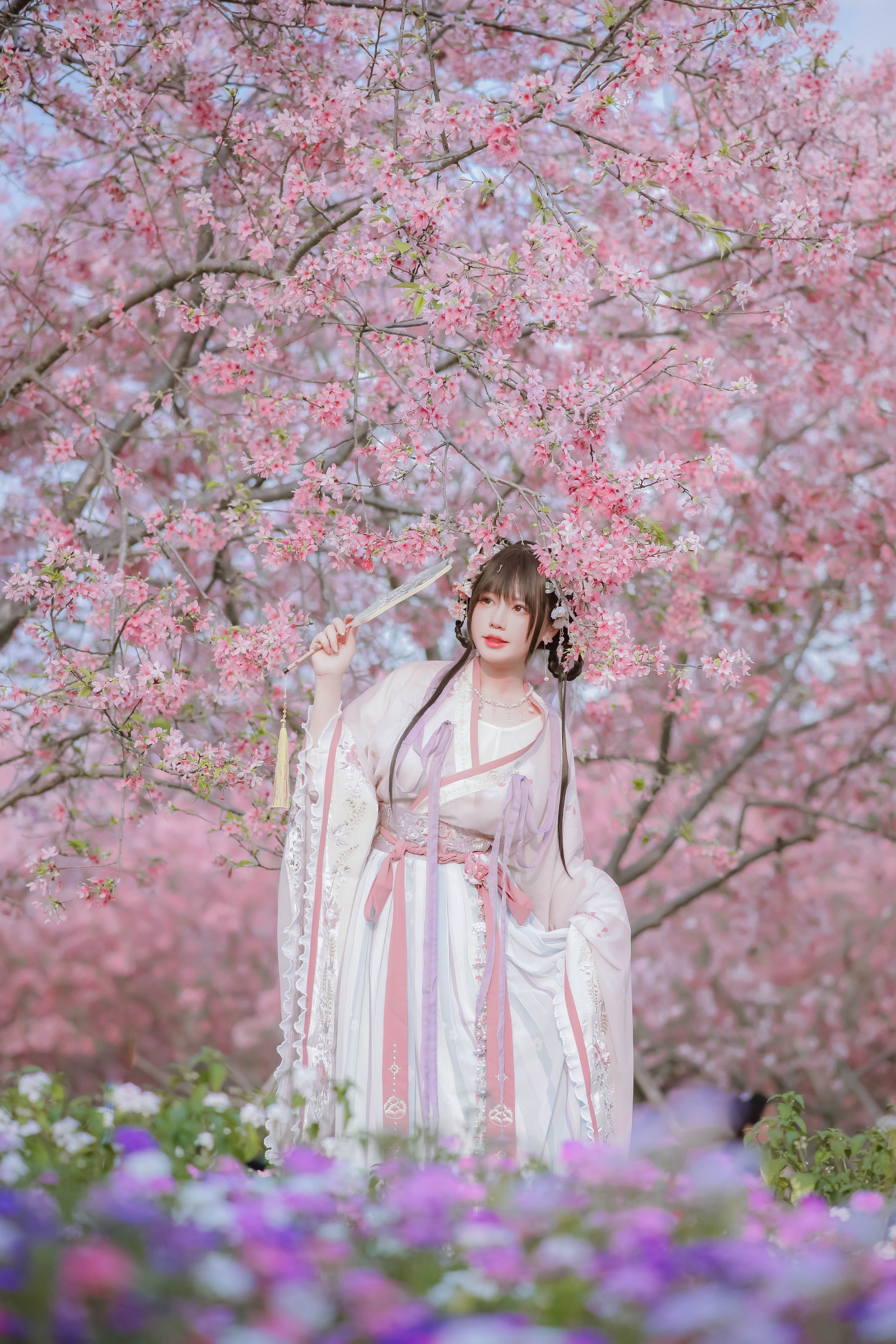[福利COS] 萌妹子Nyako喵子 - 樱花汉服 花神祈愿