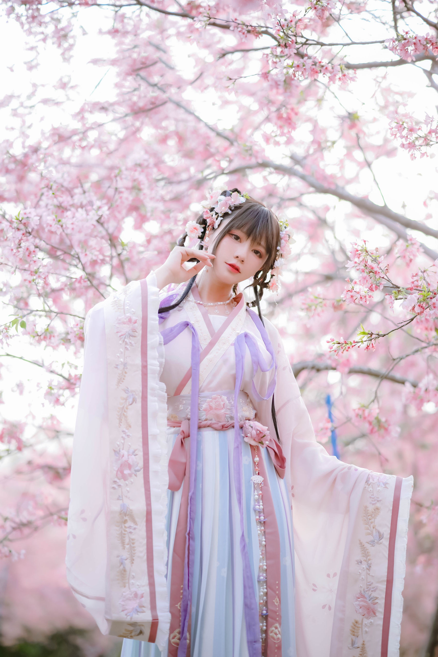 [福利COS] 萌妹子Nyako喵子 - 樱花汉服 花神祈愿