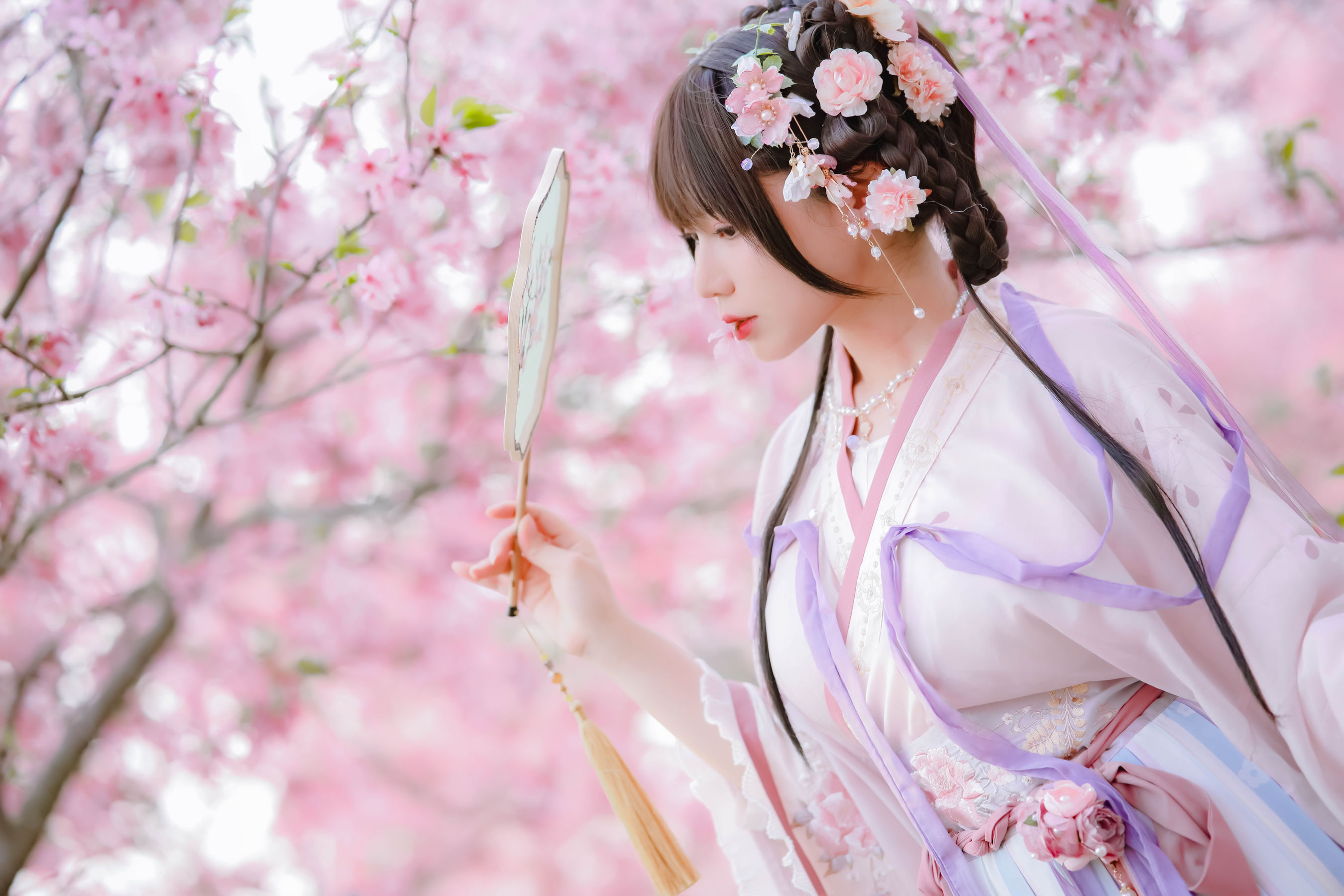 [福利COS] 萌妹子Nyako喵子 - 樱花汉服 花神祈愿