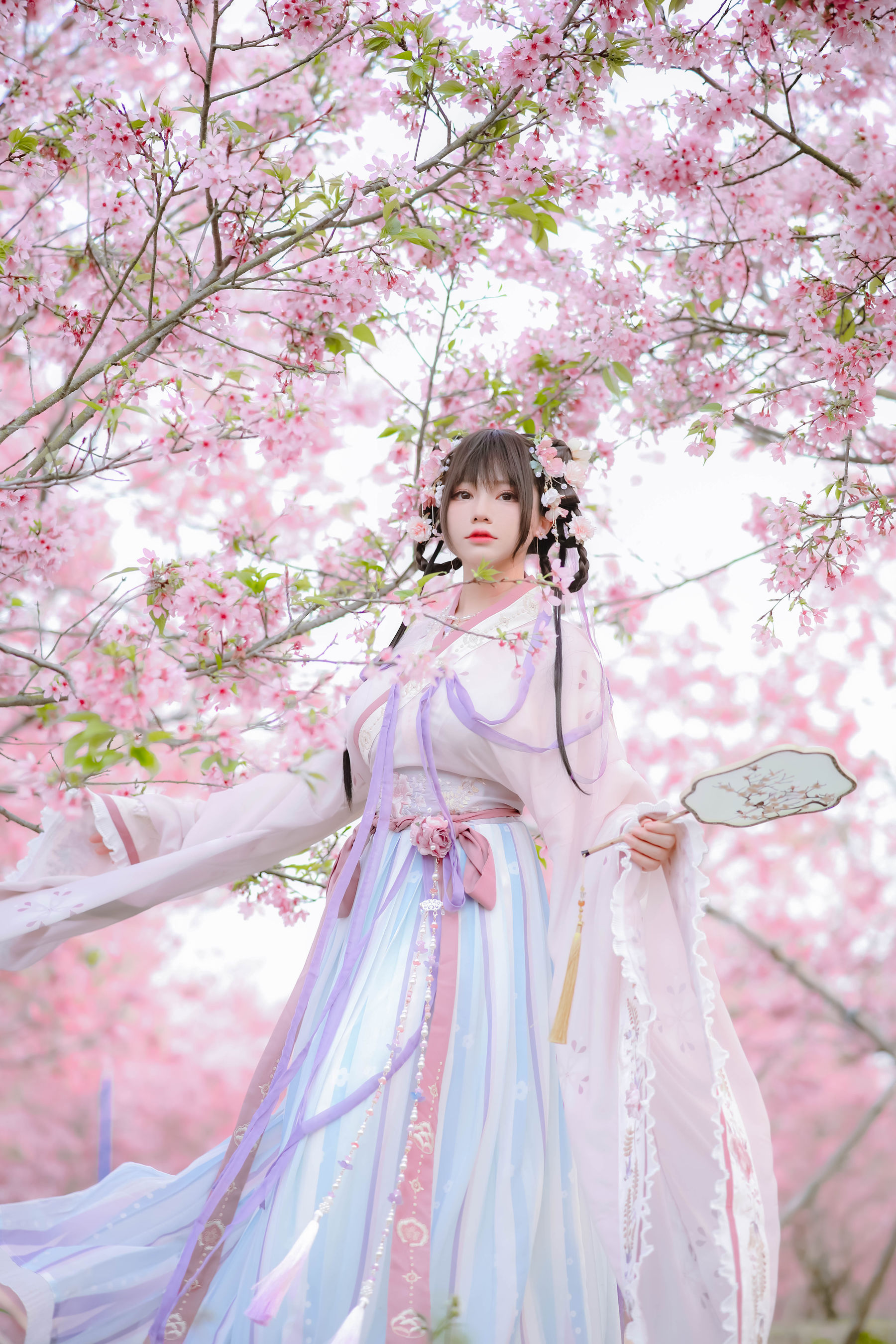 [福利COS] 萌妹子Nyako喵子 - 樱花汉服 花神祈愿
