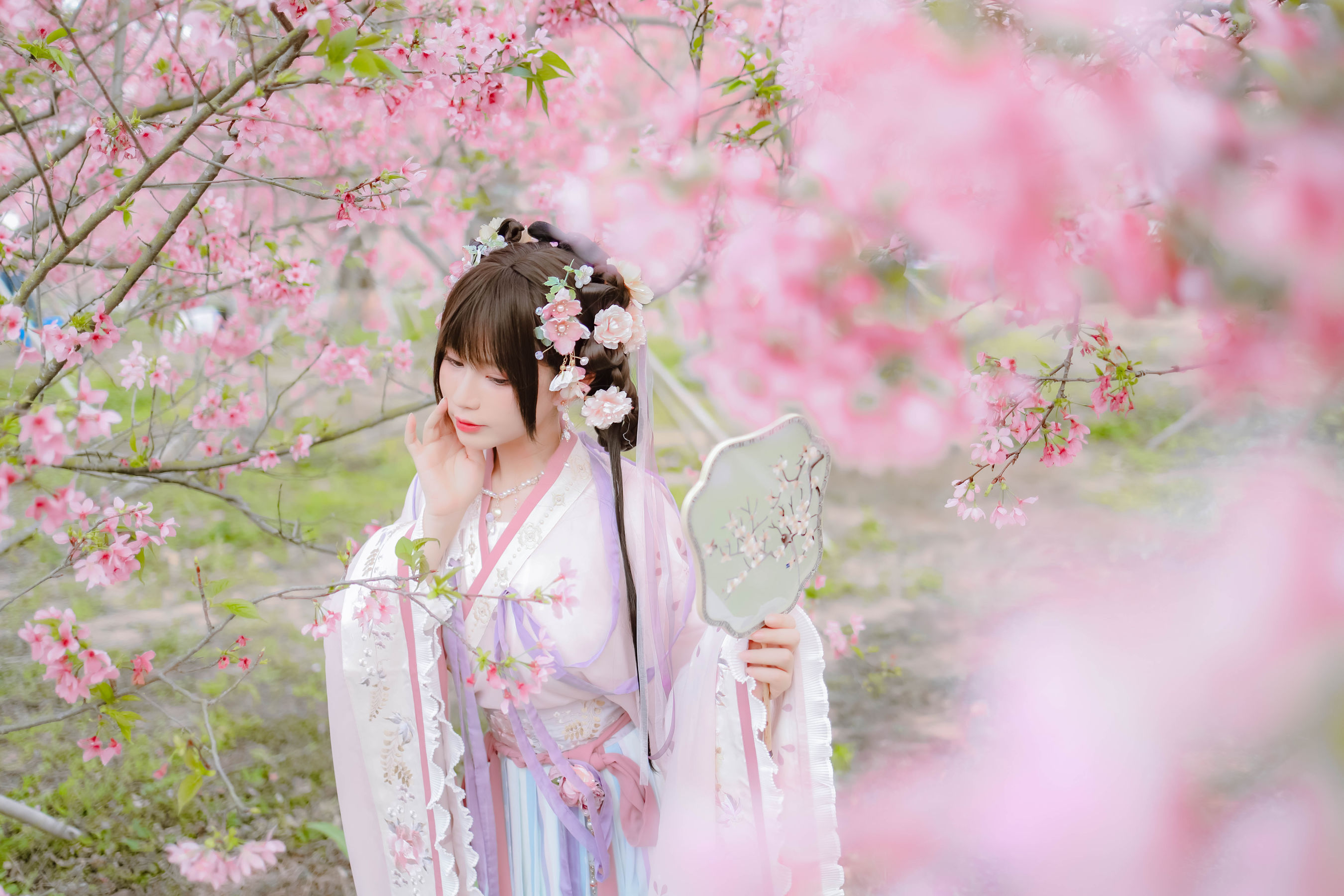 [福利COS] 萌妹子Nyako喵子 - 樱花汉服 花神祈愿