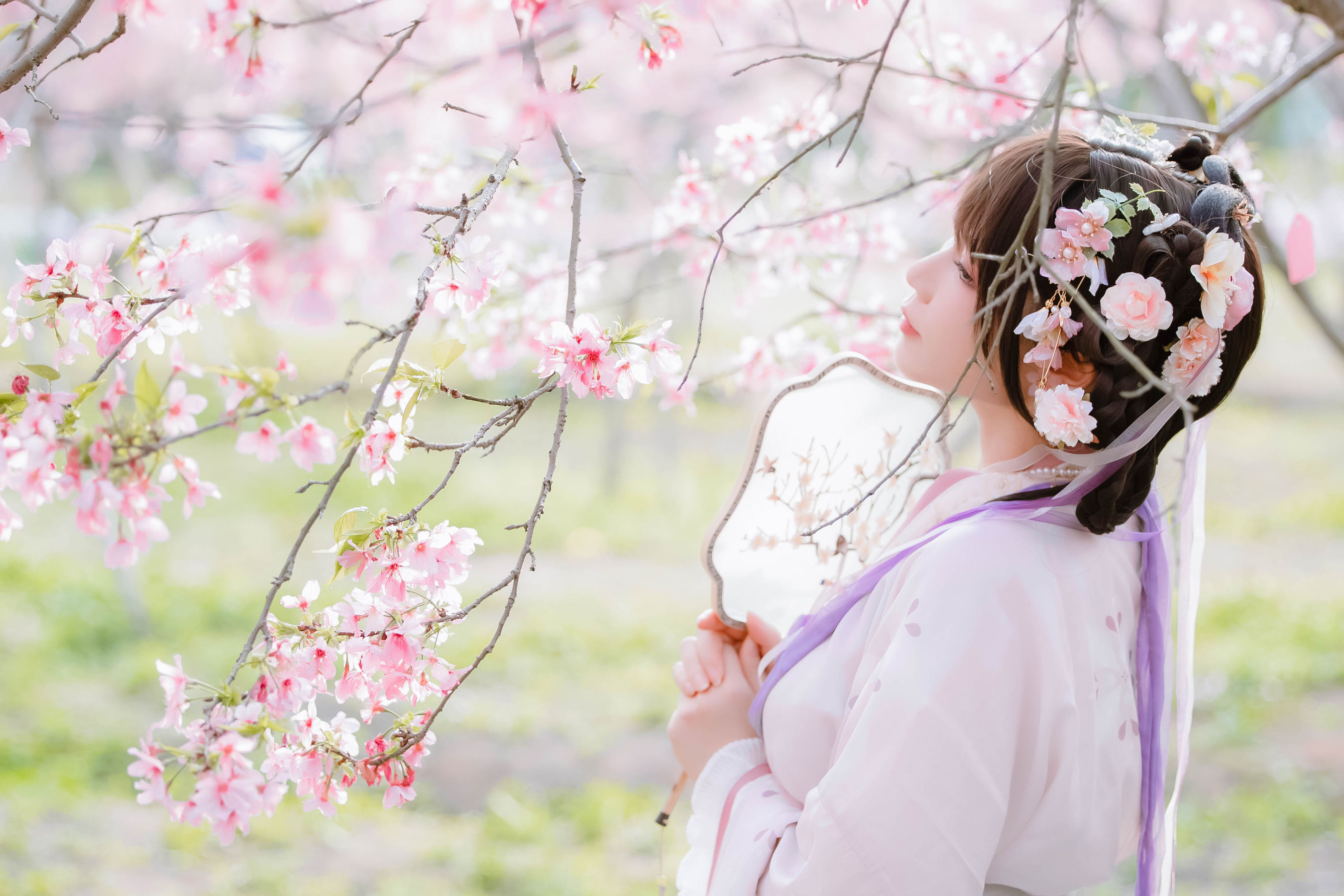 [福利COS] 萌妹子Nyako喵子 - 樱花汉服 花神祈愿