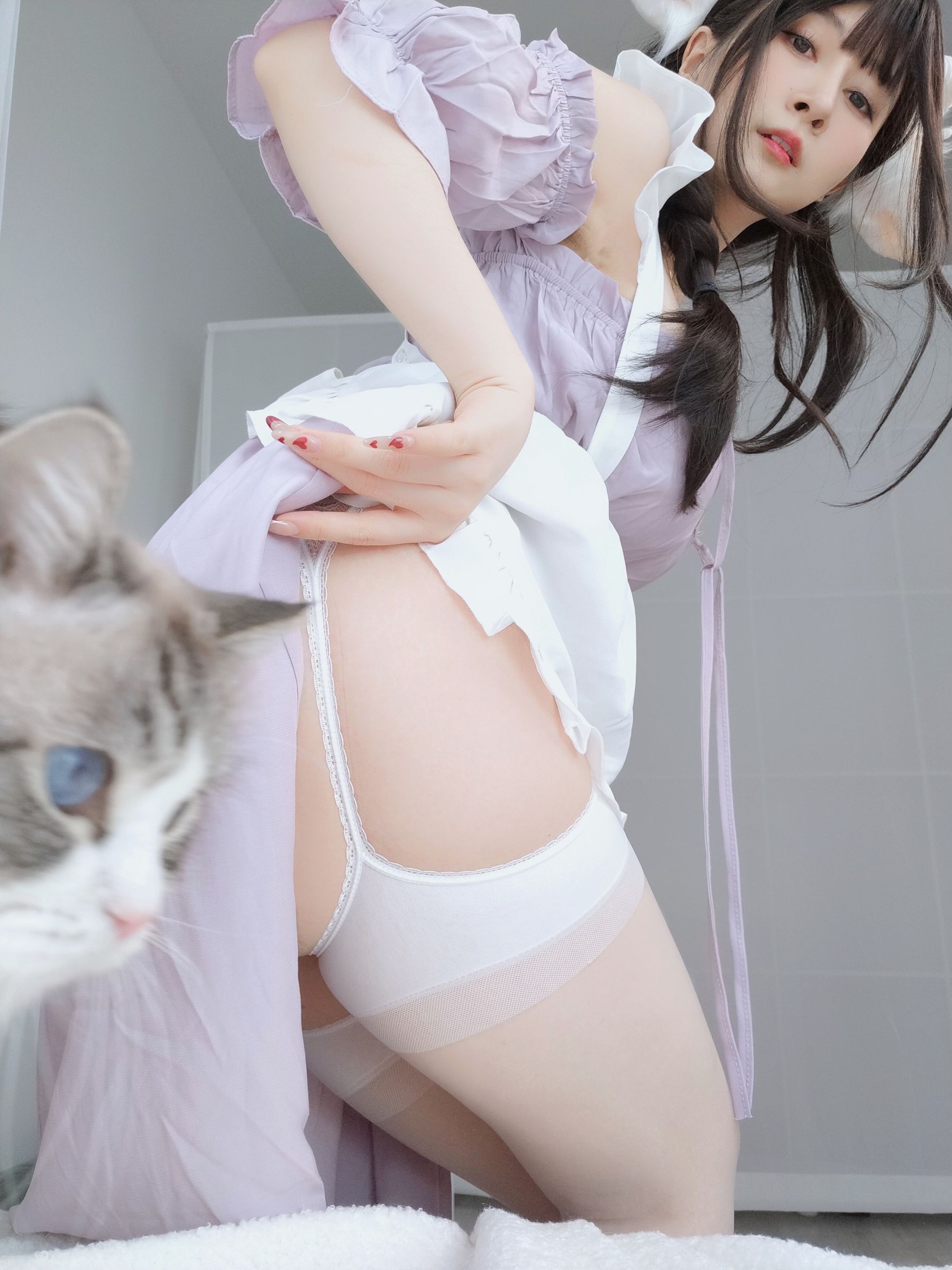 [网红COSER] Coser小姐姐白银 - 白丝兔耳女仆