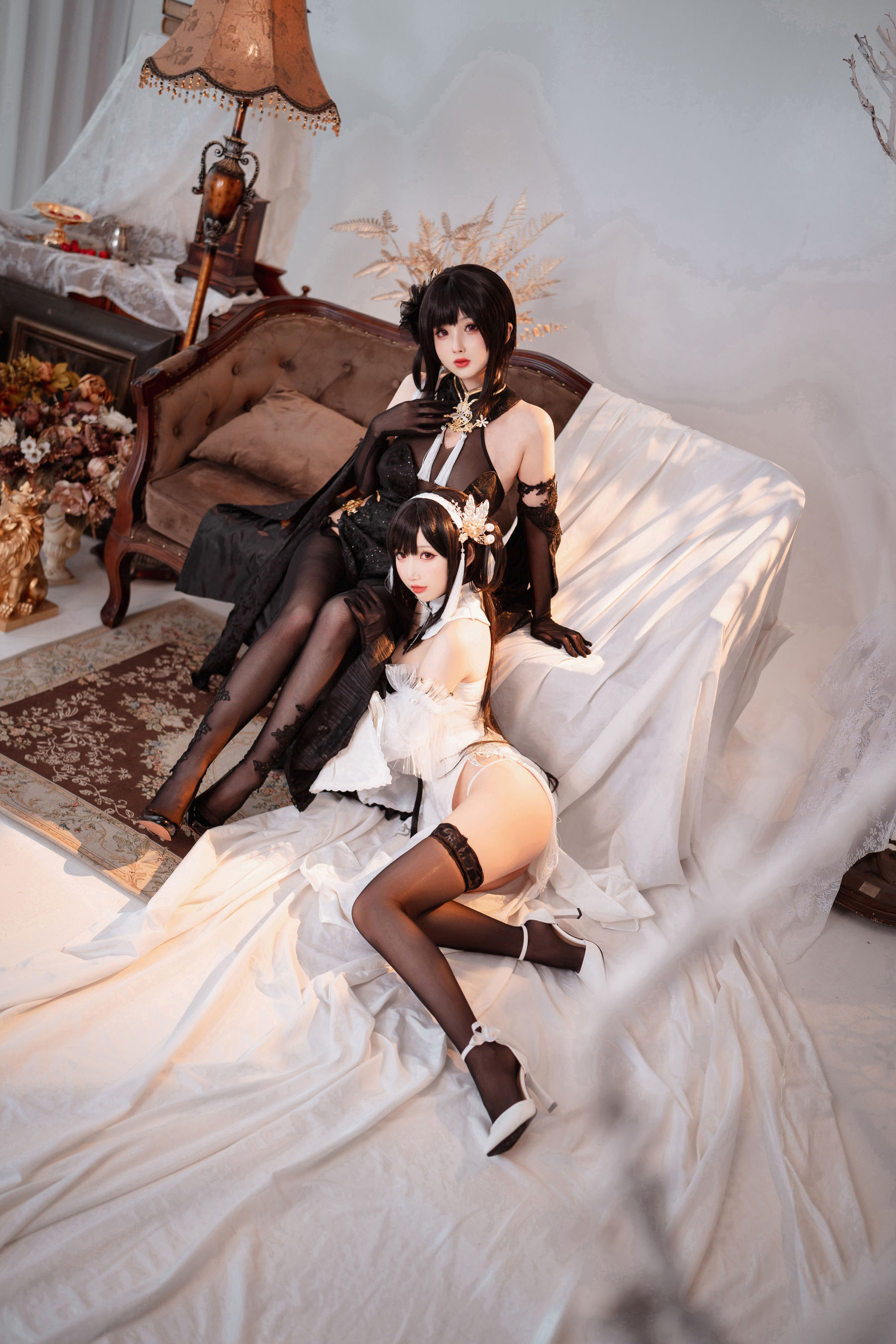 [网红COSER] COS福利rioko凉凉子&面饼仙儿 - 黑白镇海