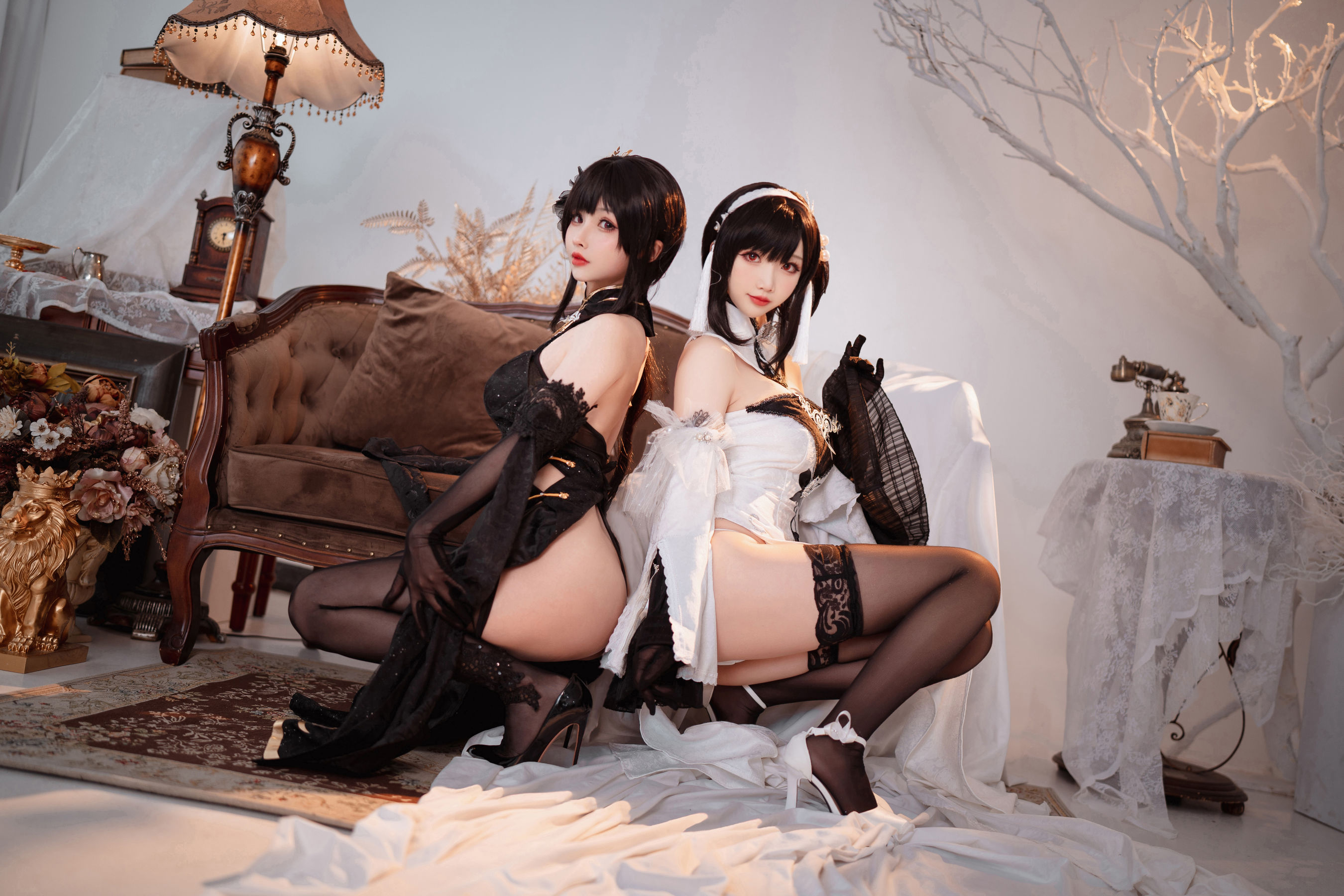 [网红COSER] COS福利rioko凉凉子&面饼仙儿 - 黑白镇海