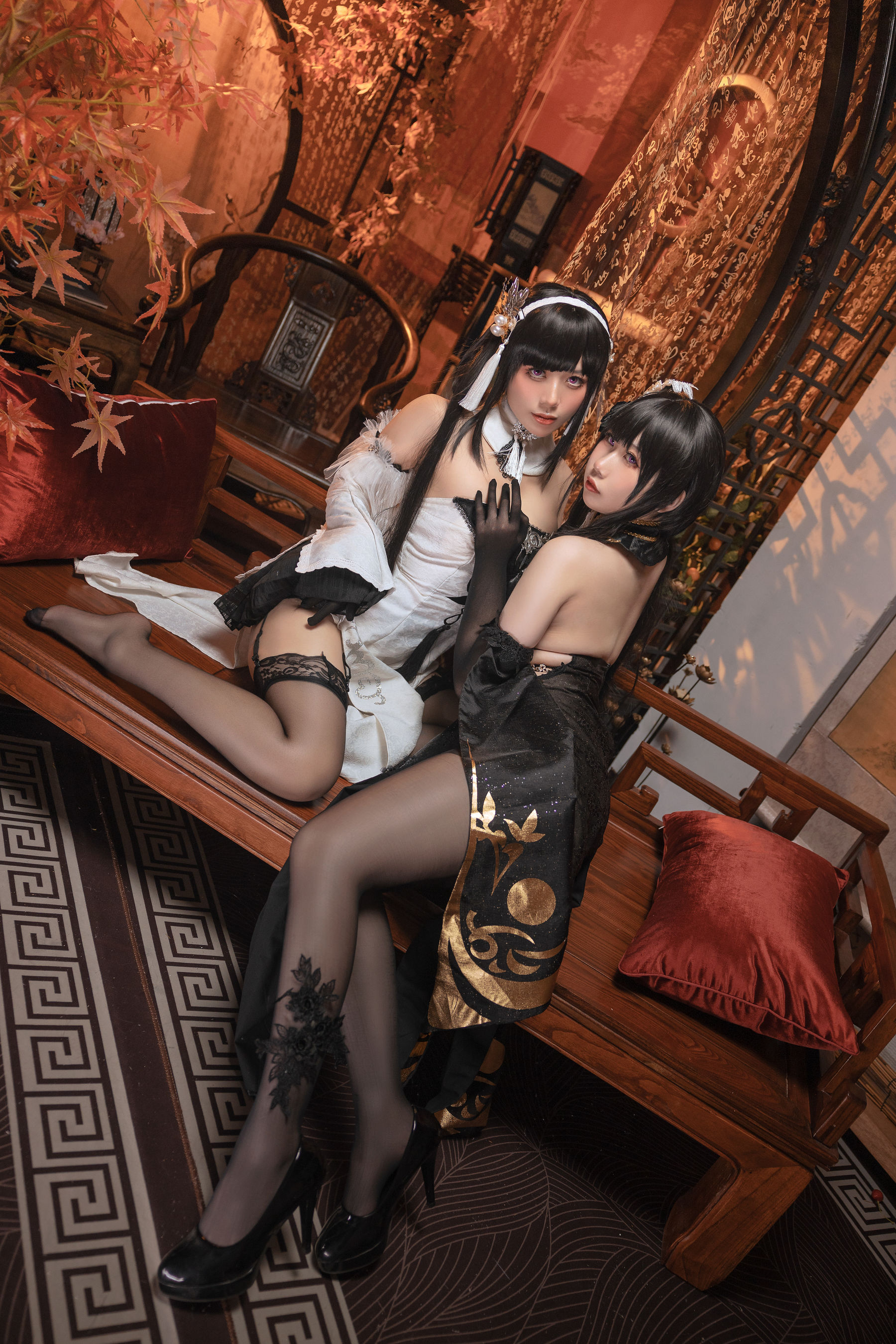 [网红COSER] 九言&喜茶苍苍子 - 碧蓝航线 镇海白黒双人