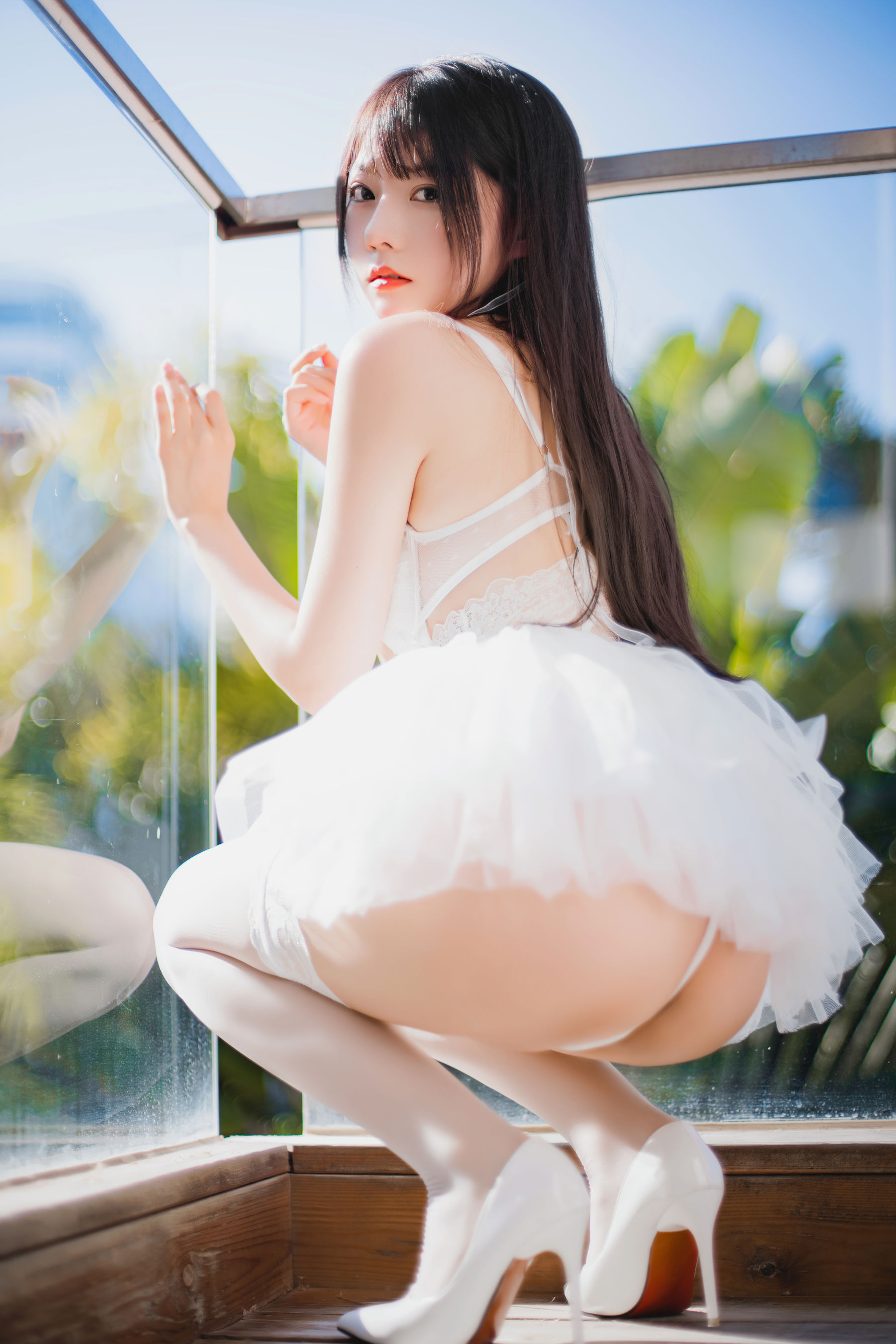 [网红COSER] 香草喵露露写真 - 杨枝甘露 白色纱裙