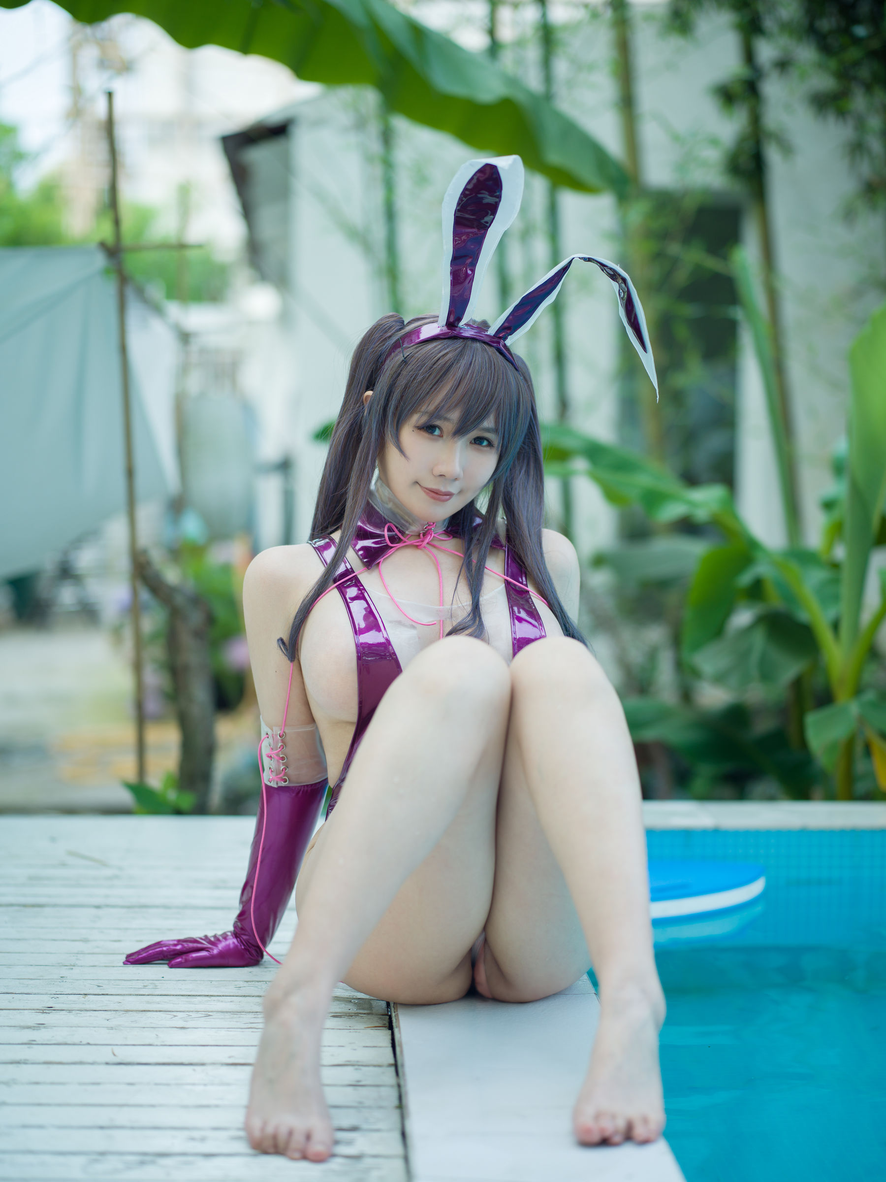 [网红COSER] 麻花麻花酱 - 紫色透明泳装
