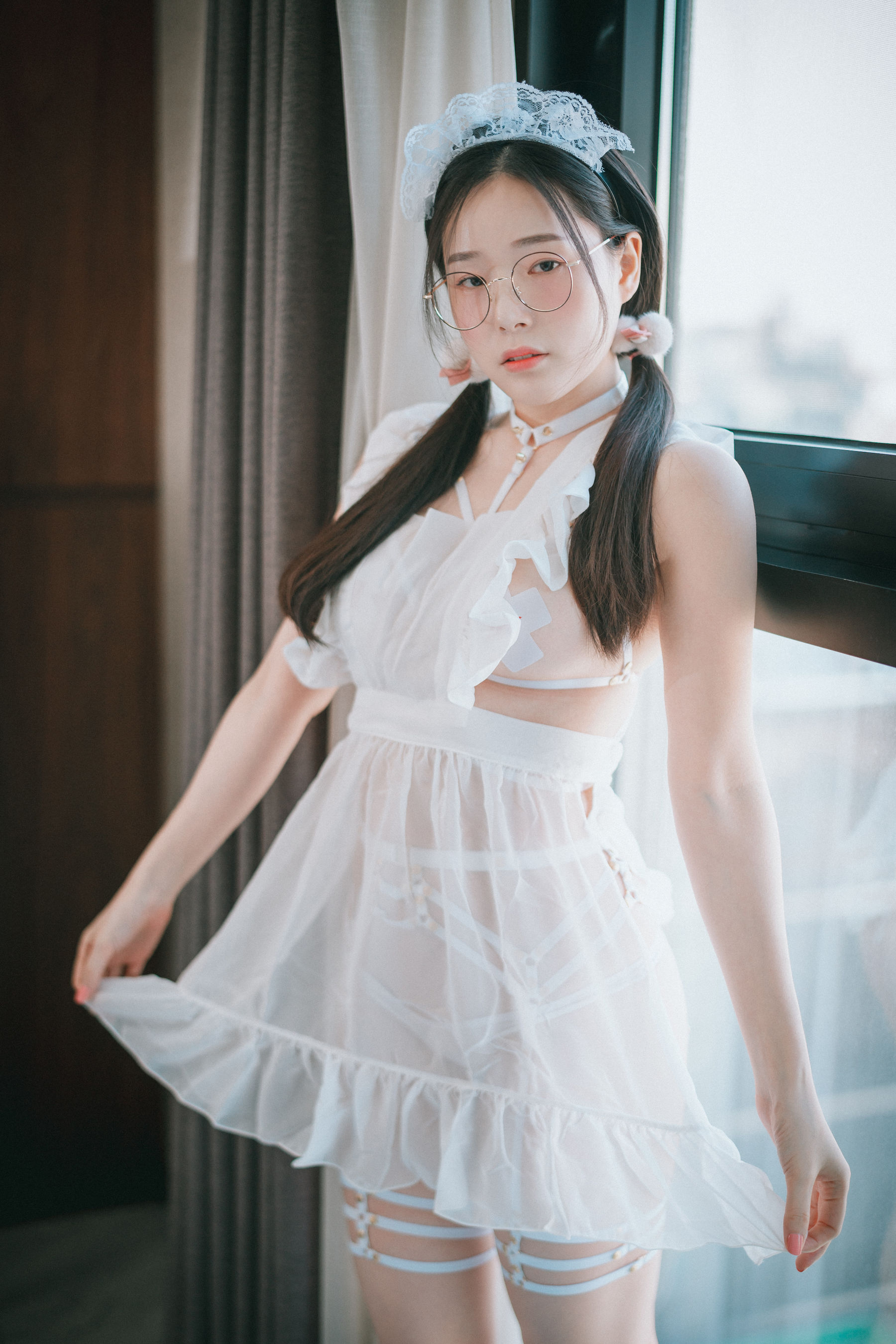[DJAWA]  PIA - Sheer Chiffon Apron