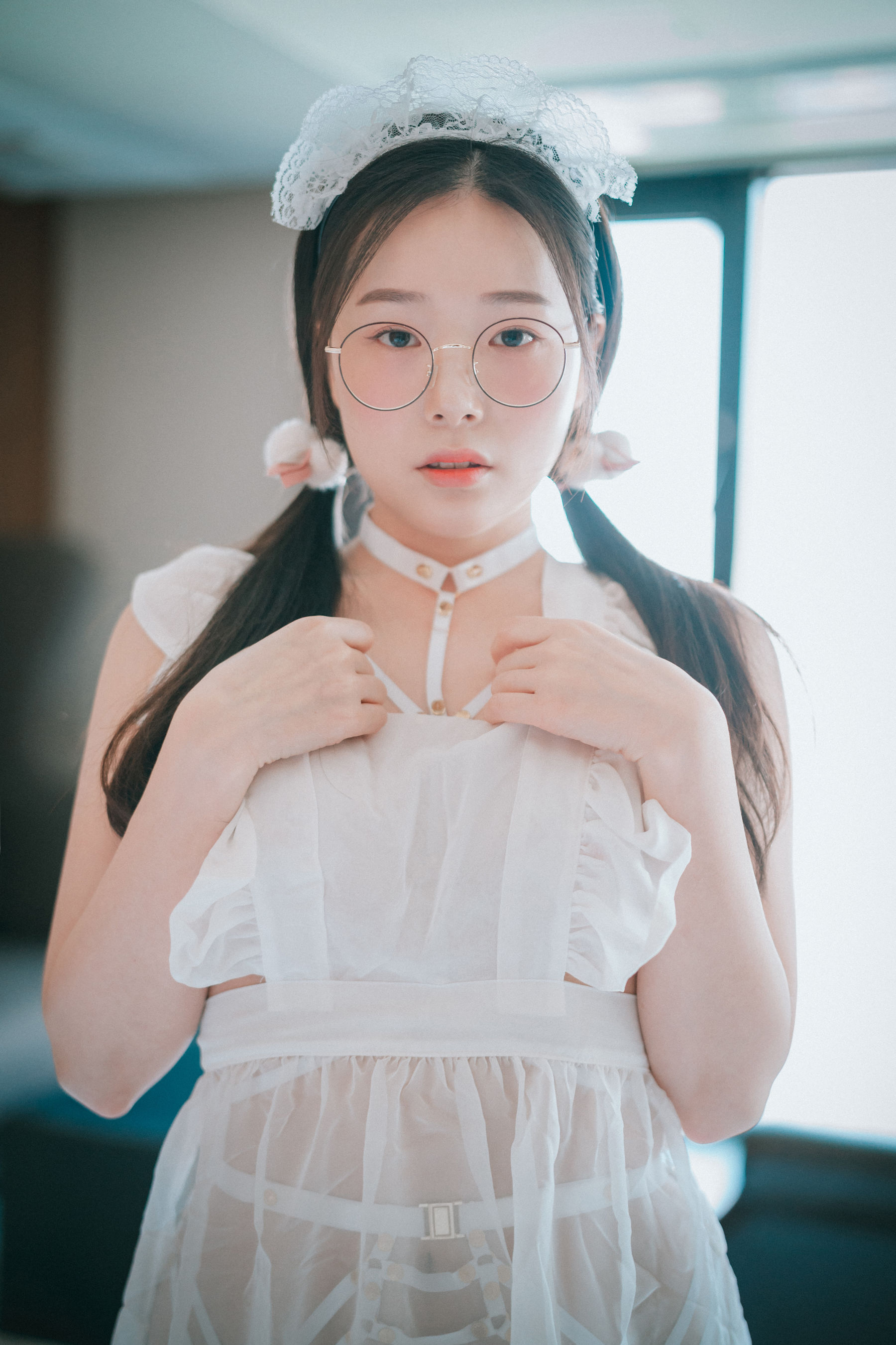 [DJAWA]  PIA - Sheer Chiffon Apron