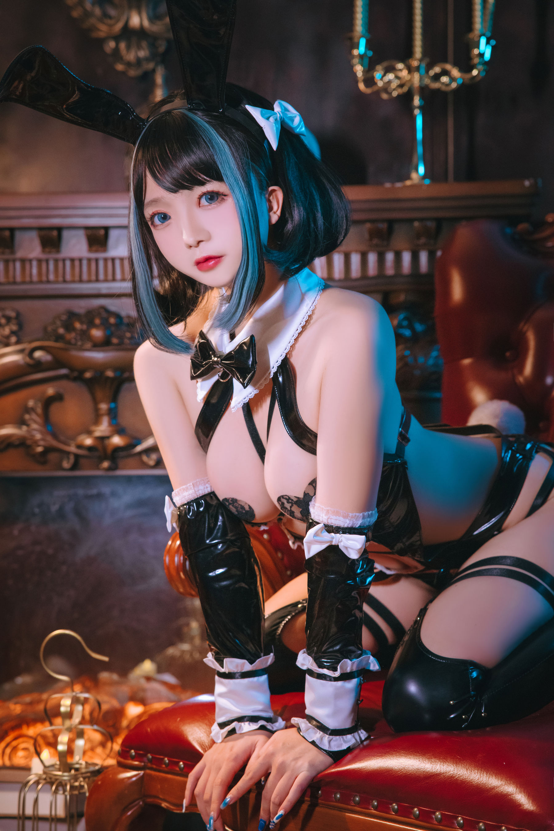 [福利COS] Cosplay日奈娇 - 万圣恶魔皮衣