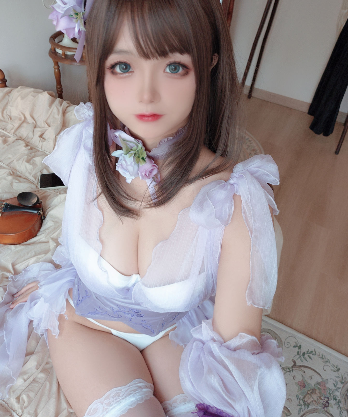 [福利COS] Cosplay日奈娇 - 睡美人 自摄