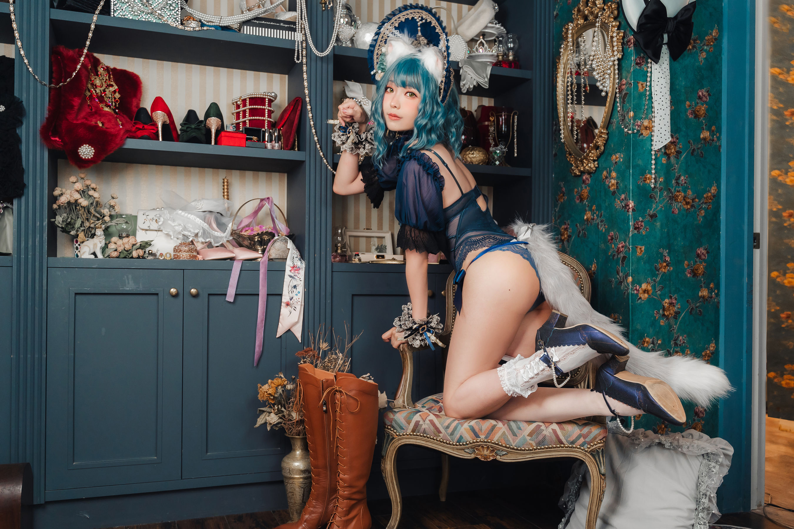 [福利COS] Ely_eee(ElyEE子) - Scottish Fold Cat Doll 摺耳貓少女人形