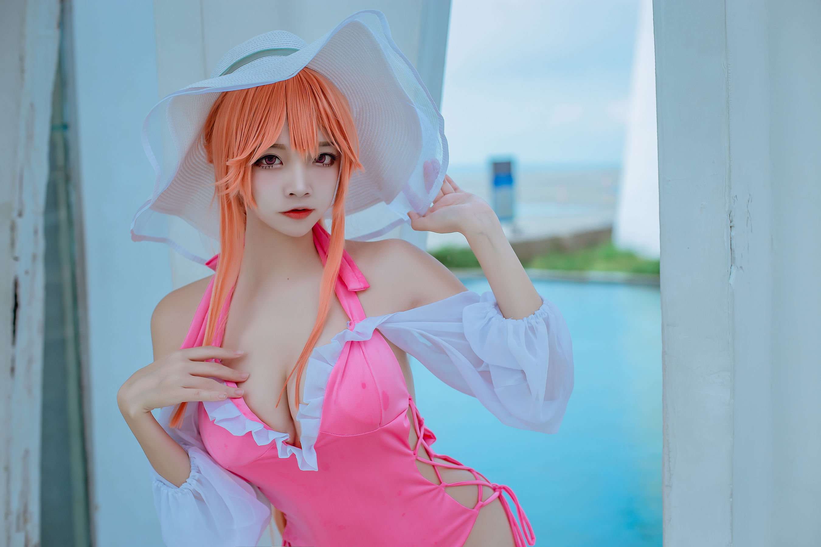 [福利COS] 人气Coser二佐Nisa - 碧蓝 黎塞留泳装