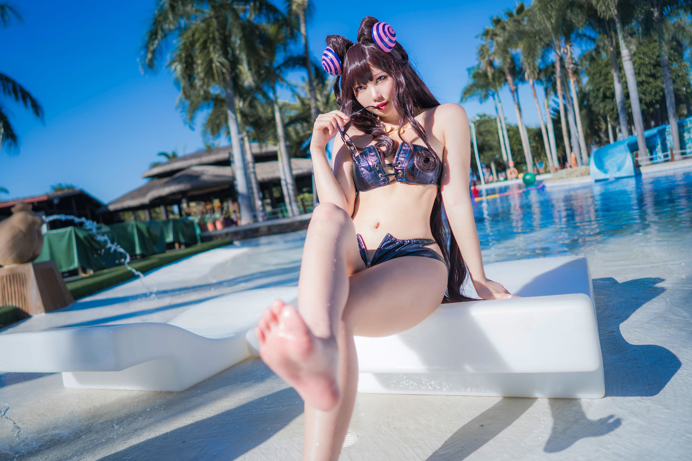[福利COS] 动漫博主墨玉-M - 紫式部泳装