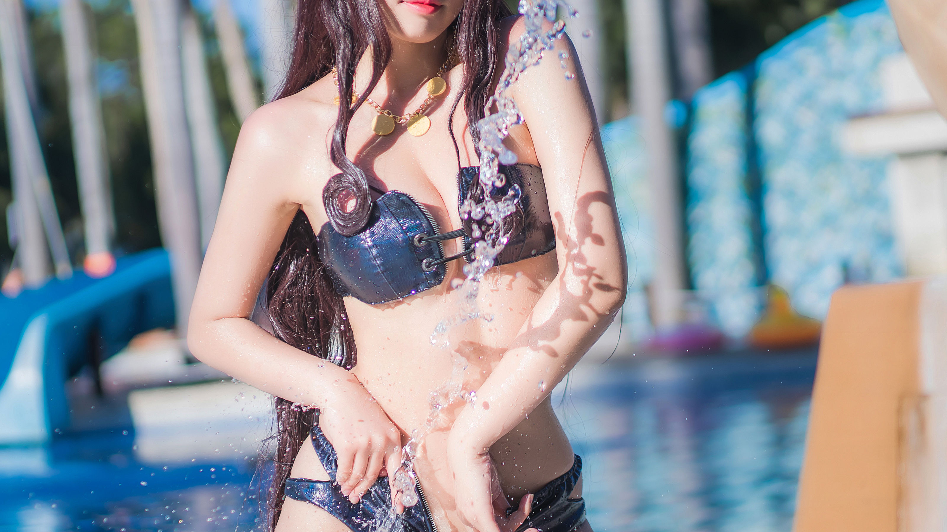 [福利COS] 动漫博主墨玉-M - 紫式部泳装