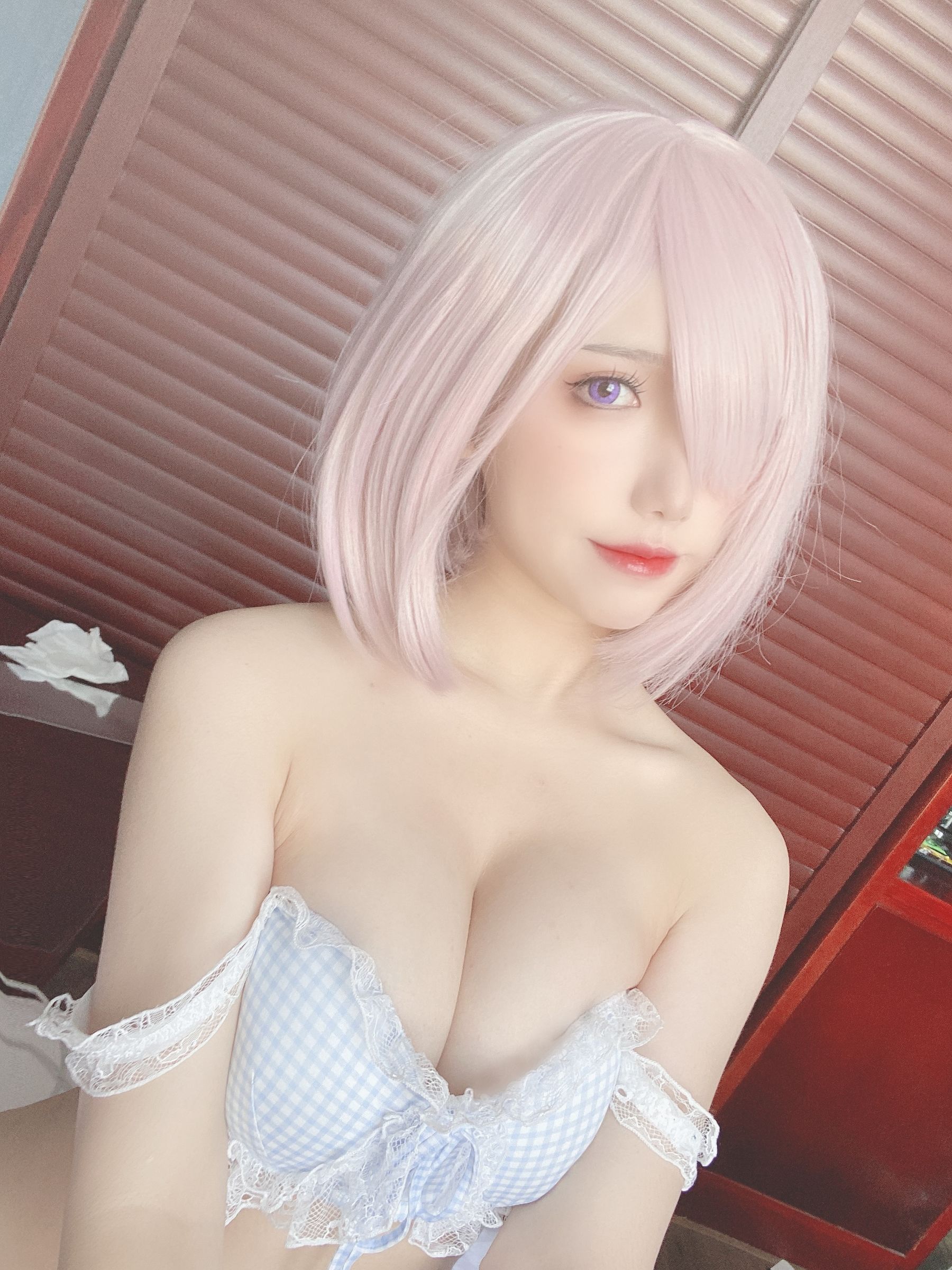 [福利COS] 芋圆侑子SJ_ - 蓝格子小清新