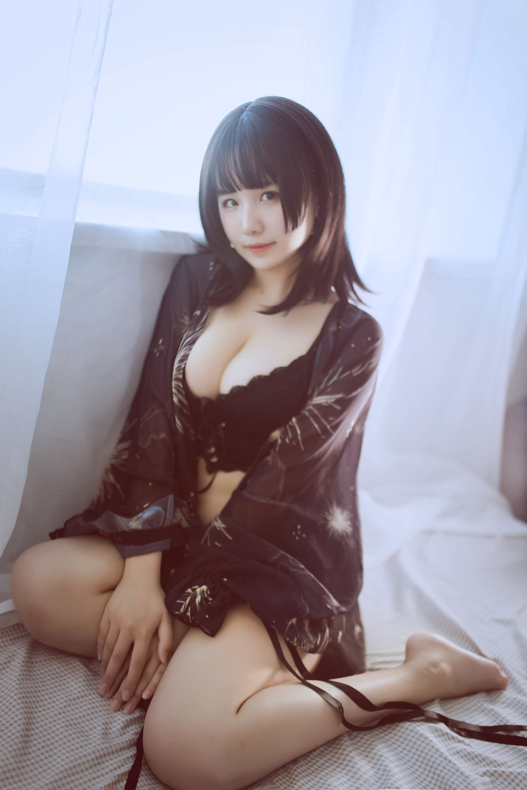 [福利COS] 阿半今天很开心 - 黑色吊带