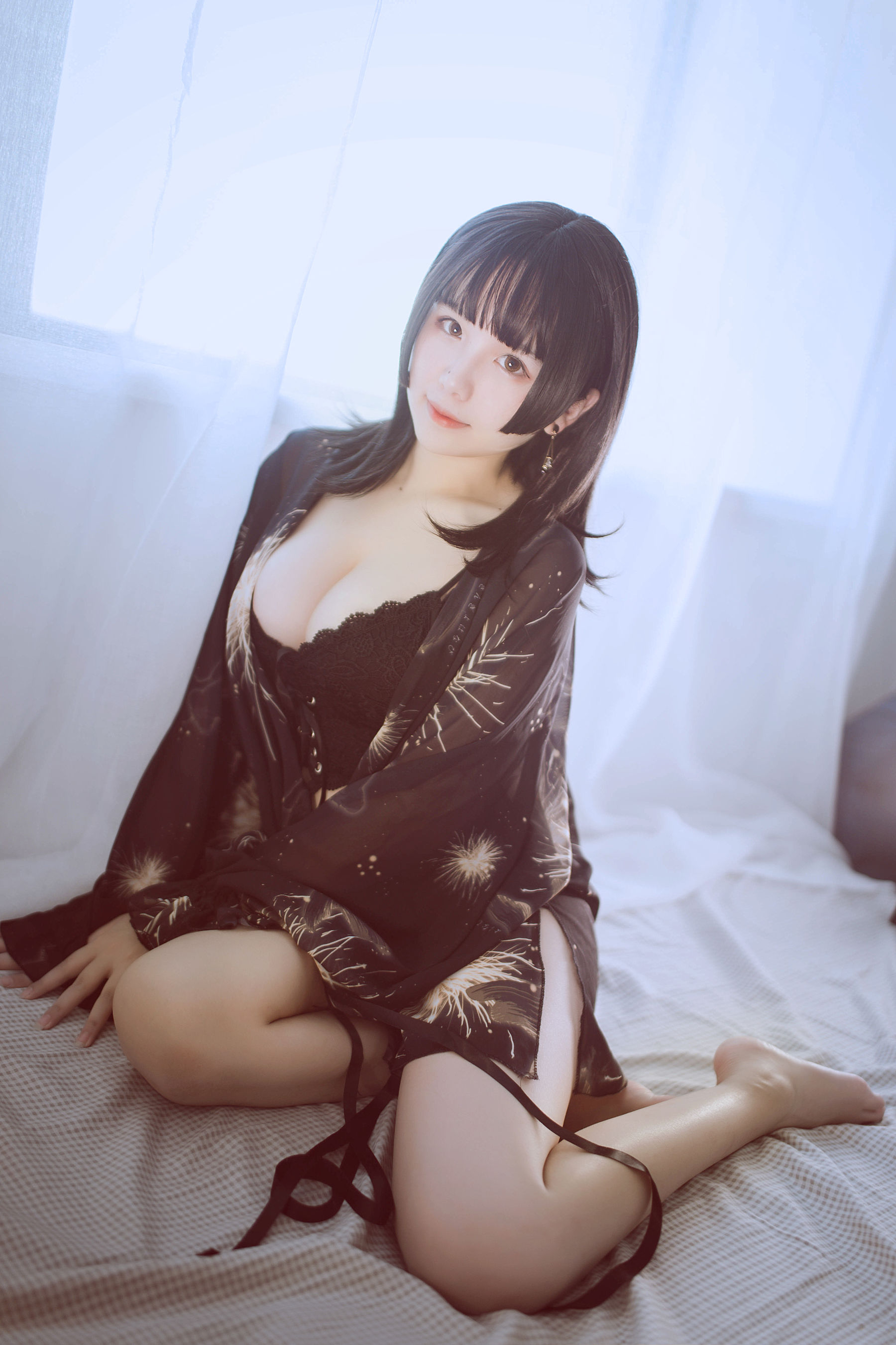 [福利COS] 阿半今天很开心 - 黑色吊带