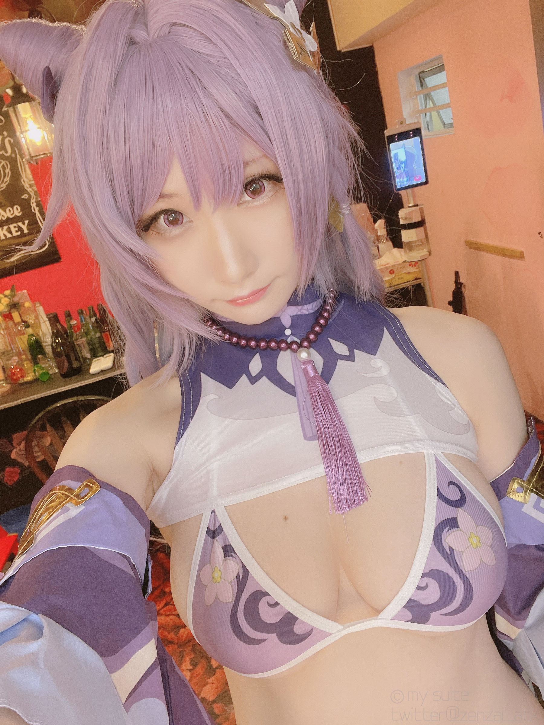 [福利COS] (Cosplay)[my suite] Atsuki あつき - Keqing 刻晴 (Genshin Impact)