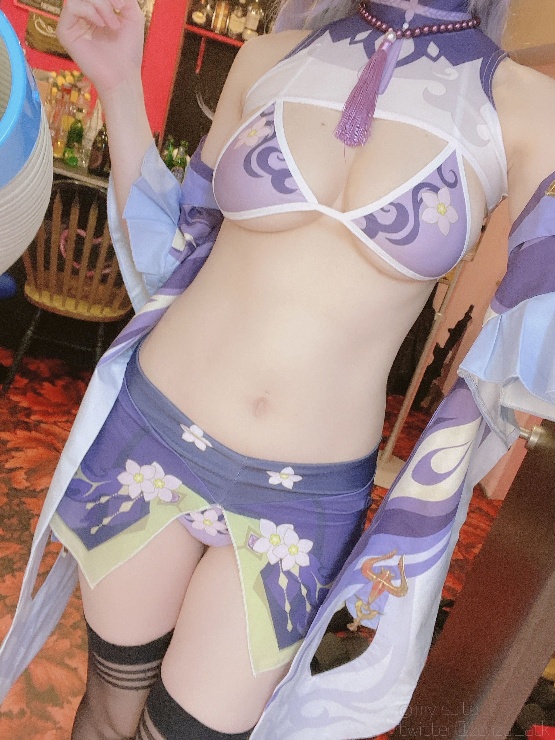 [福利COS] (Cosplay)[my suite] Atsuki あつき - Keqing 刻晴 (Genshin Impact)