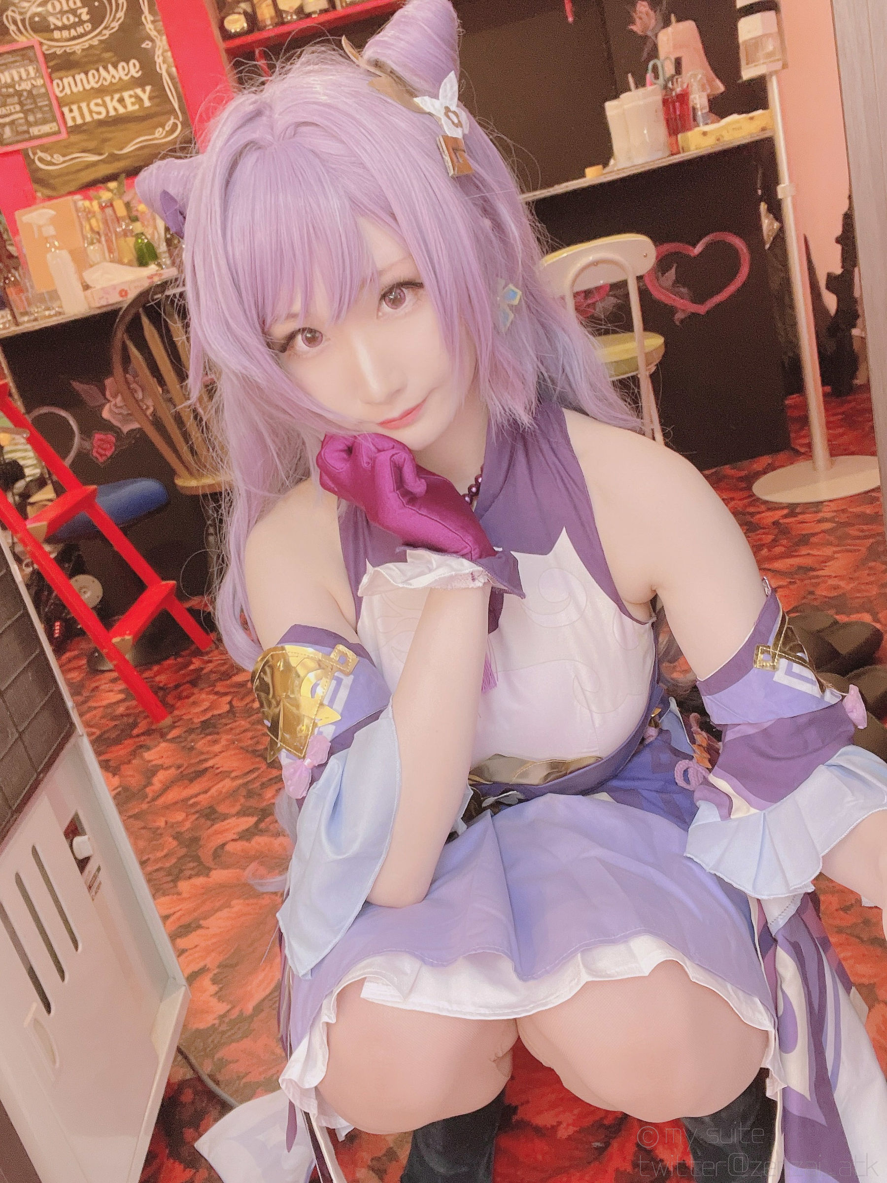 [福利COS] (Cosplay)[my suite] Atsuki あつき - Keqing 刻晴 (Genshin Impact)