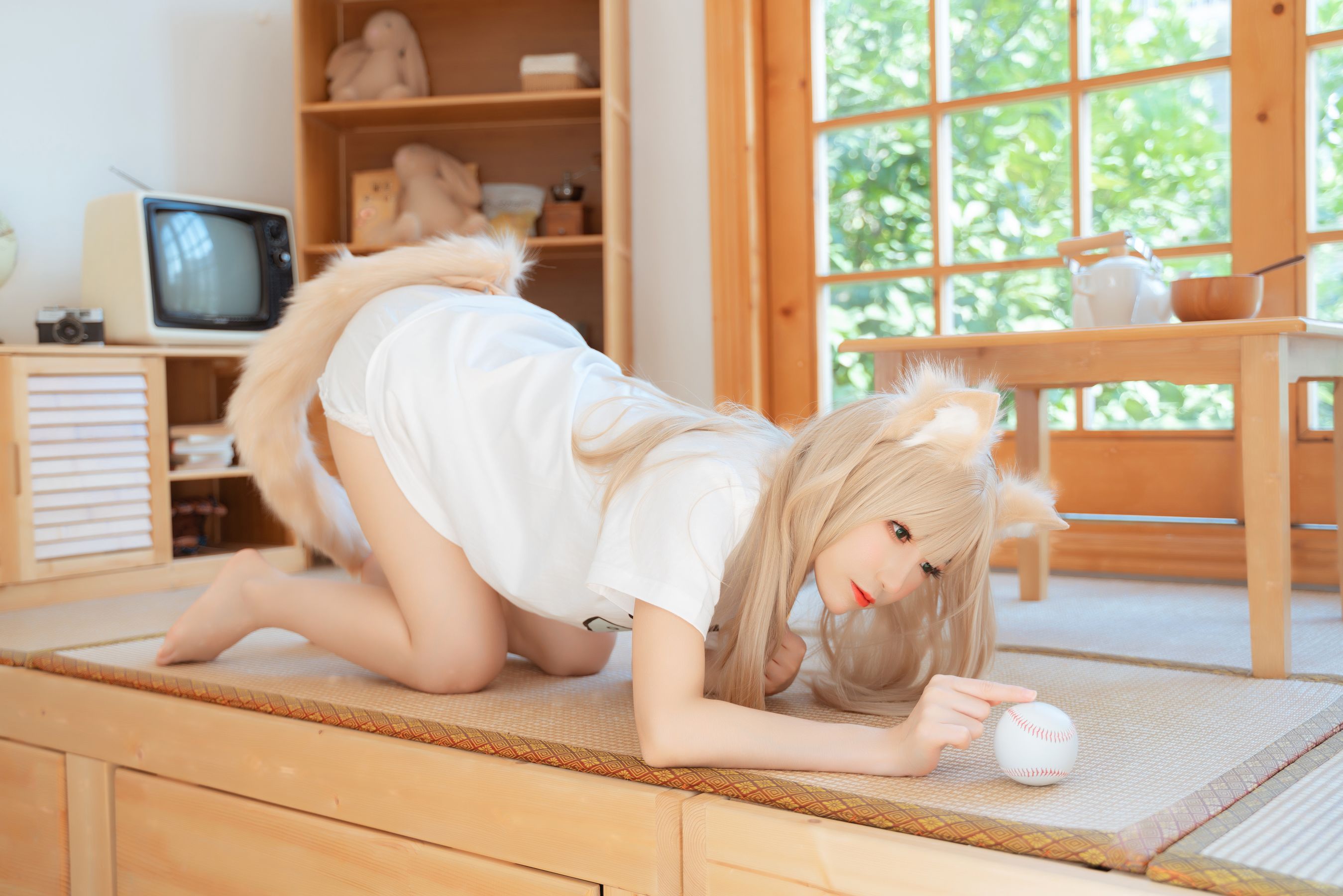 [福利COS] Coser衣衣 - 40原猫娘 黄豆粉