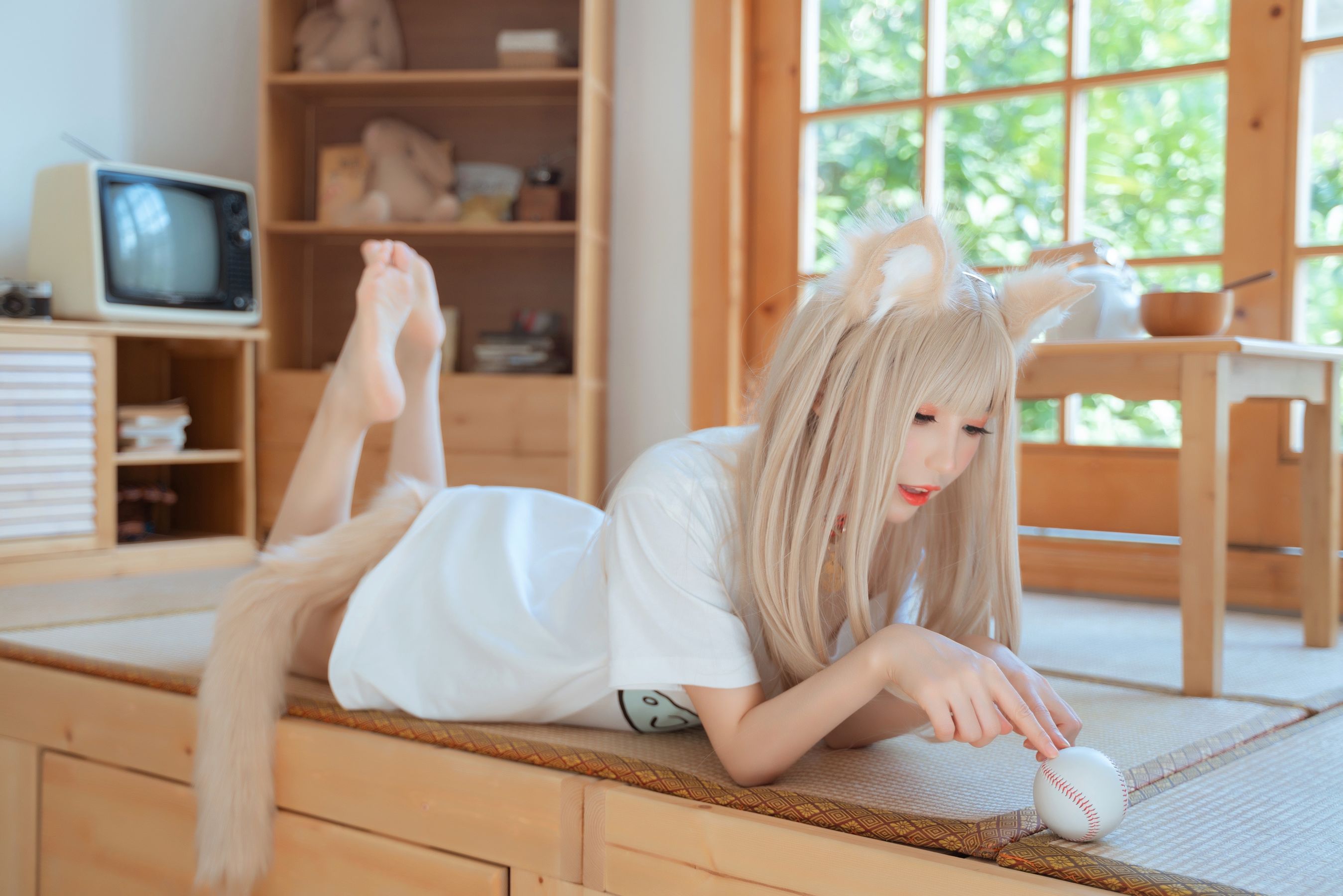 [福利COS] Coser衣衣 - 40原猫娘 黄豆粉