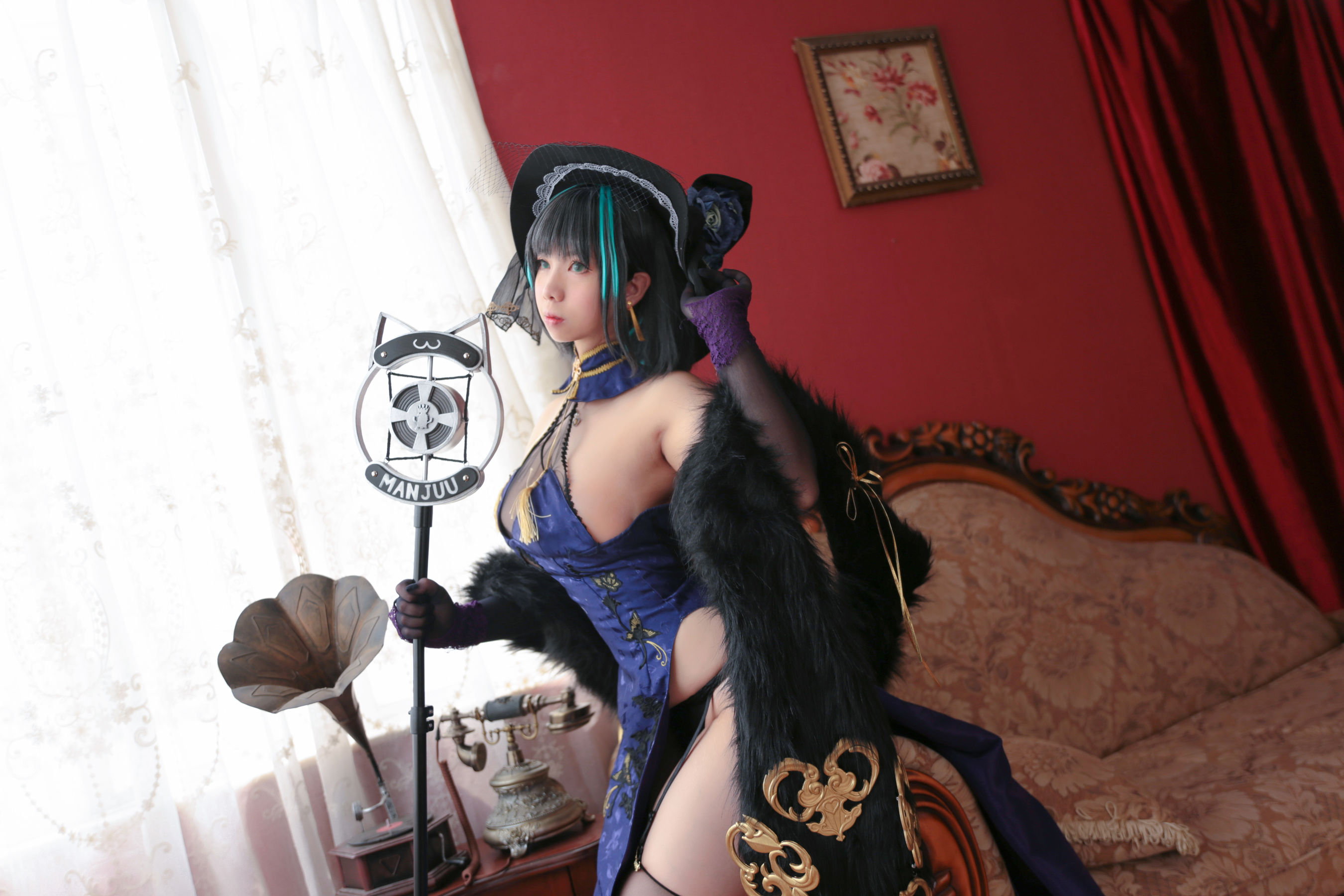 [福利COS] Meroko_魅瞳 - 柴郡旗袍