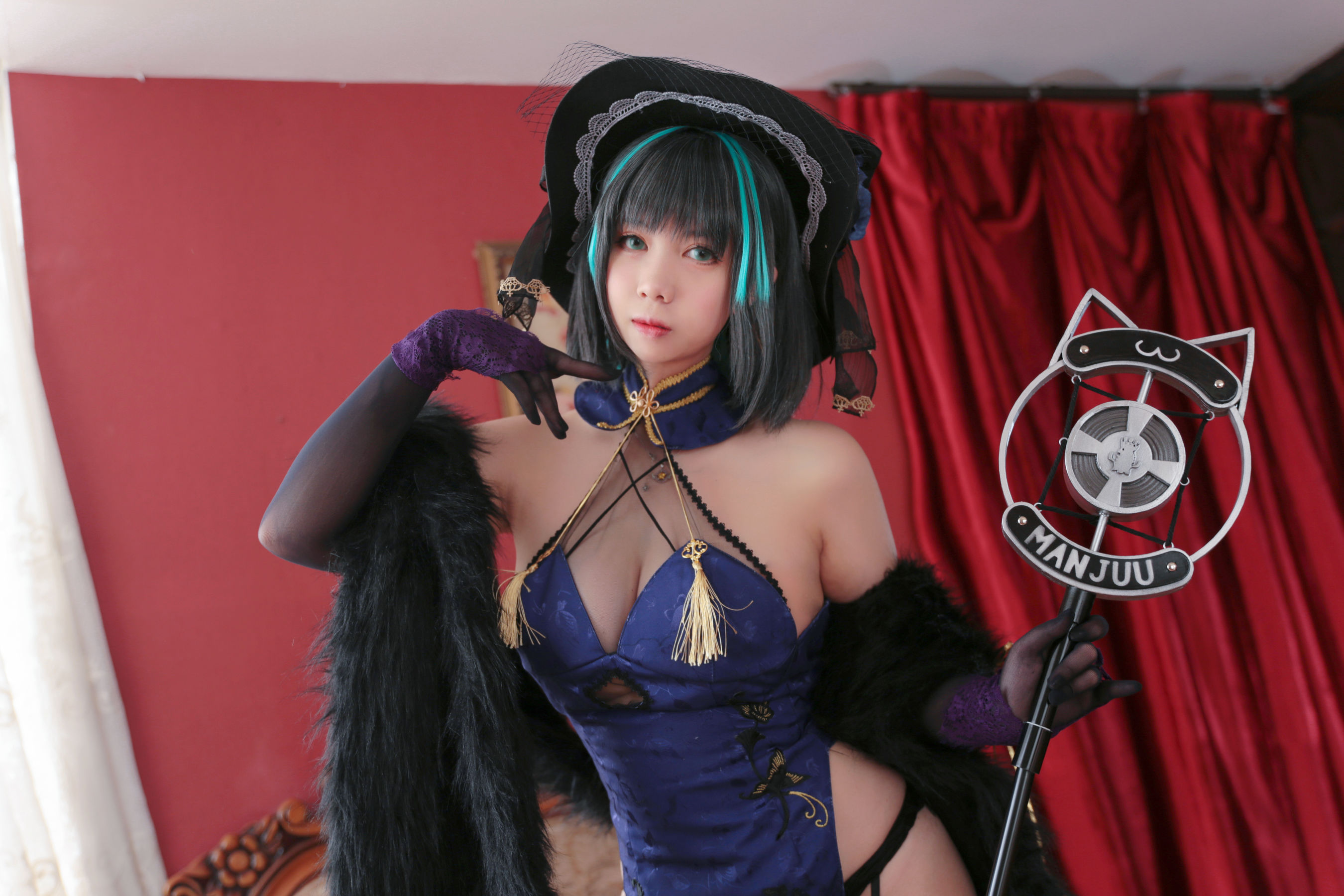 [福利COS] Meroko_魅瞳 - 柴郡旗袍