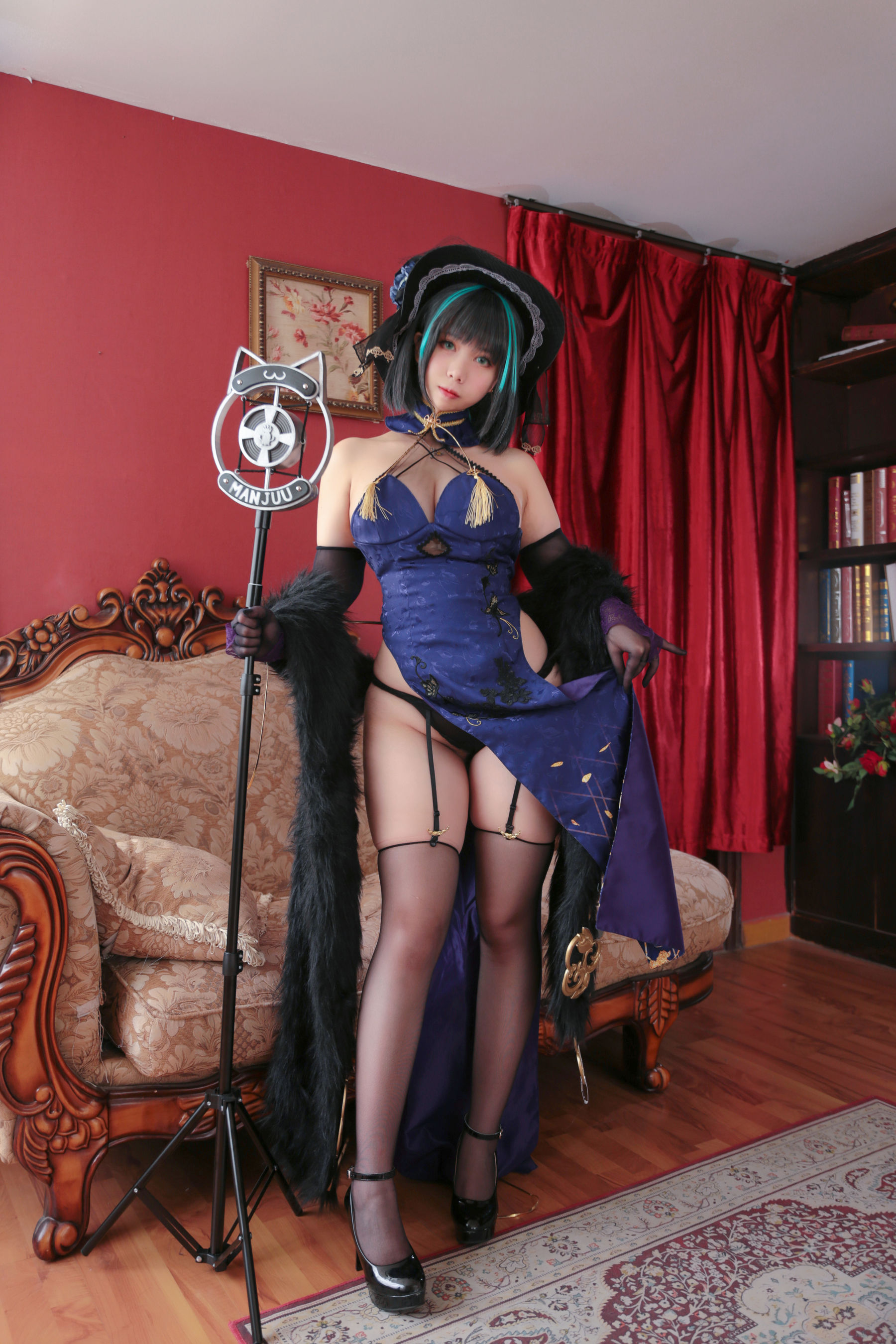 [福利COS] Meroko_魅瞳 - 柴郡旗袍