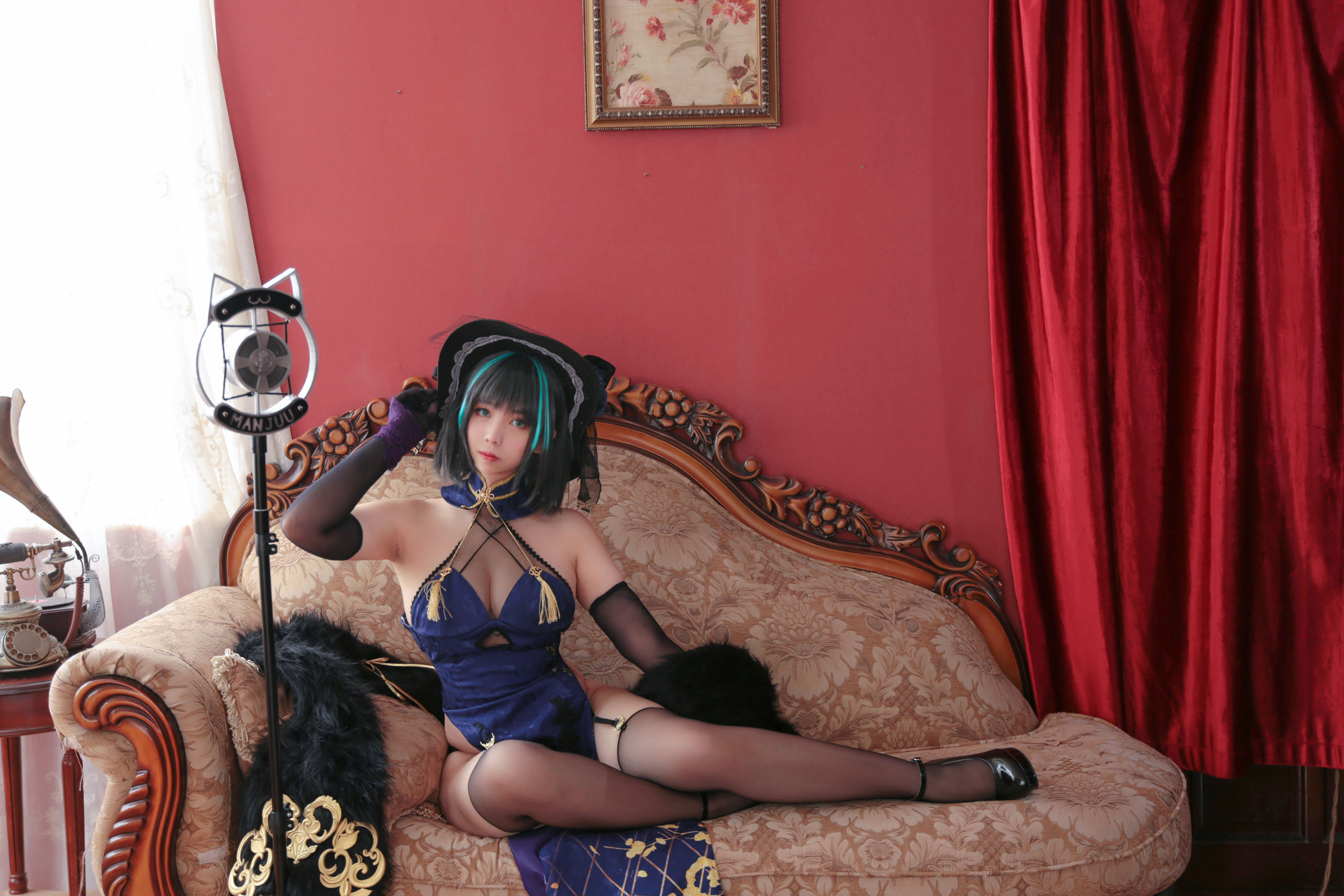 [福利COS] Meroko_魅瞳 - 柴郡旗袍