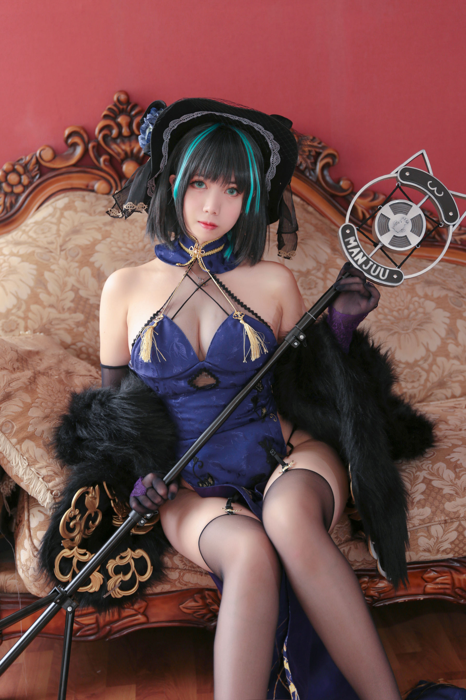 [福利COS] Meroko_魅瞳 - 柴郡旗袍