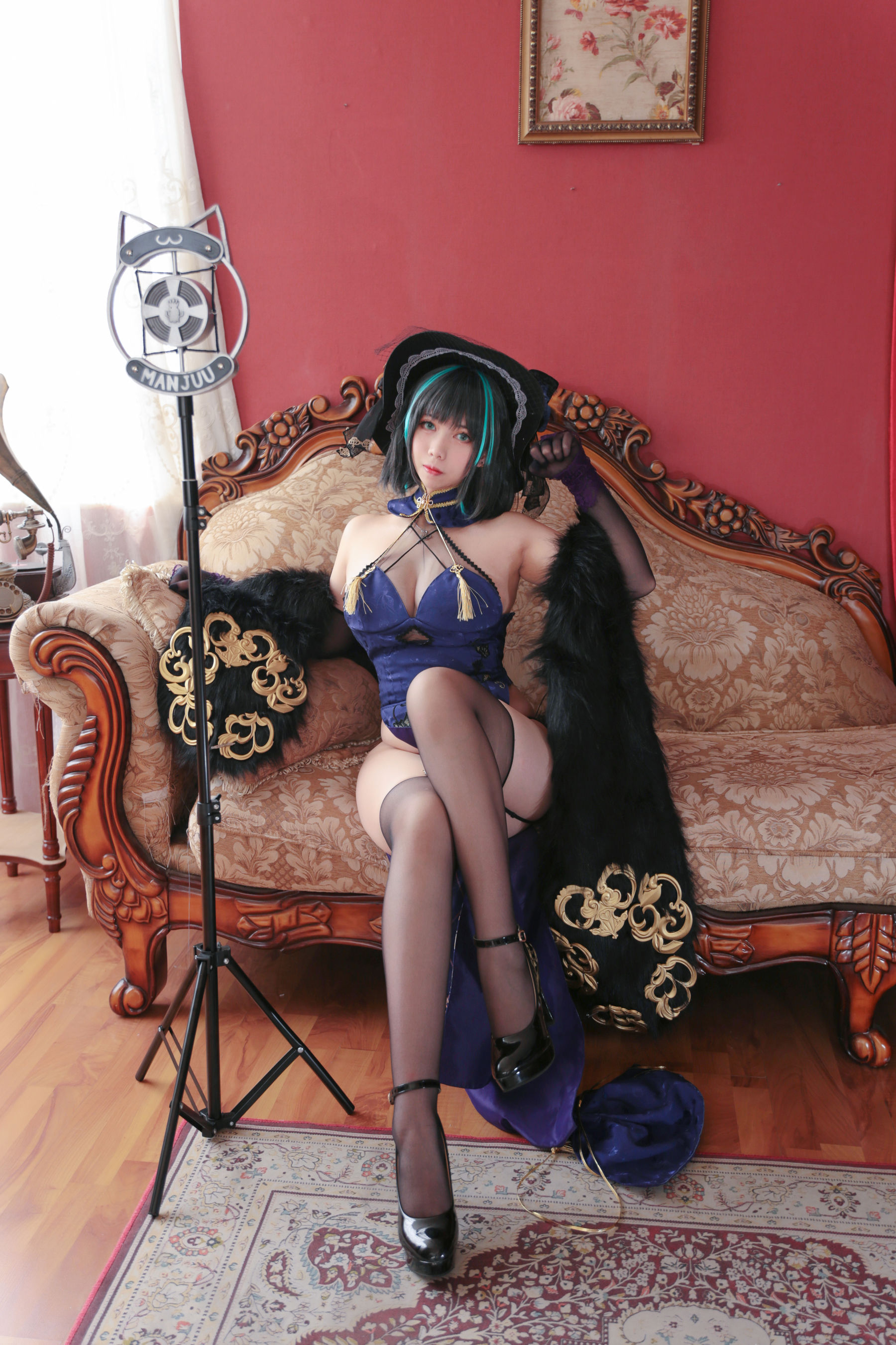 [福利COS] Meroko_魅瞳 - 柴郡旗袍