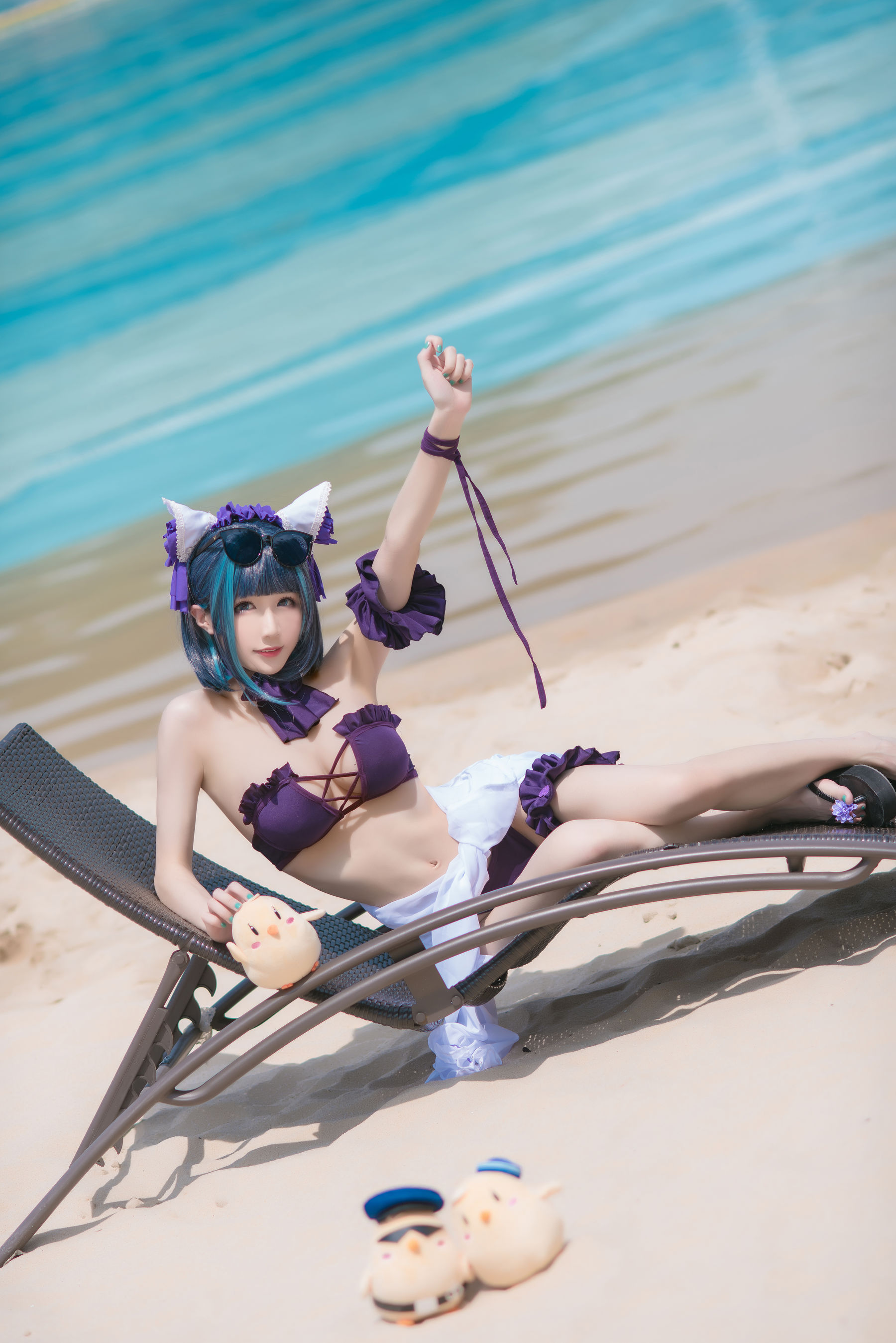 [福利COS] Tomoyo酱 - 碧蓝 柴郡泳装