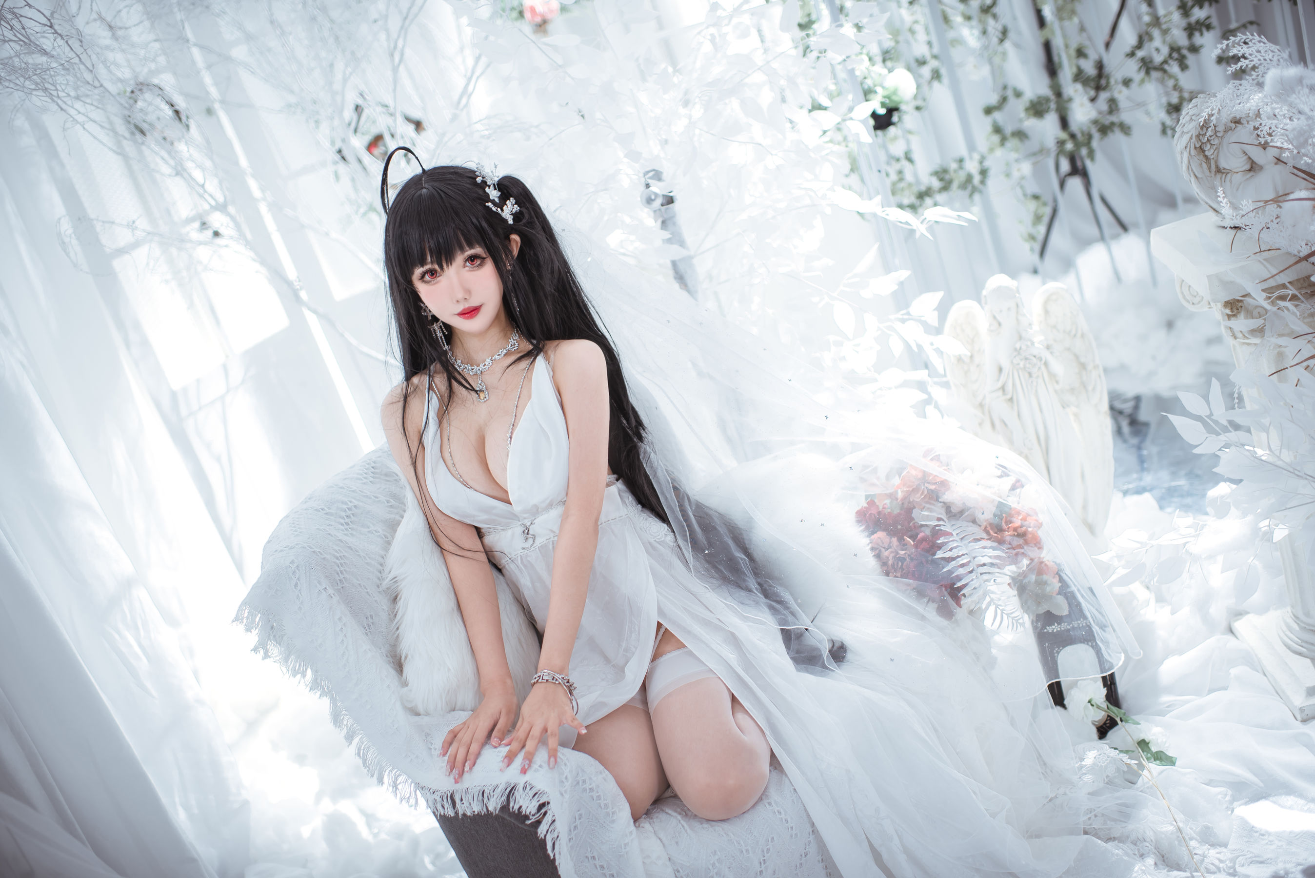 [福利COS] 仙女月 - 大凤纯白婚纱