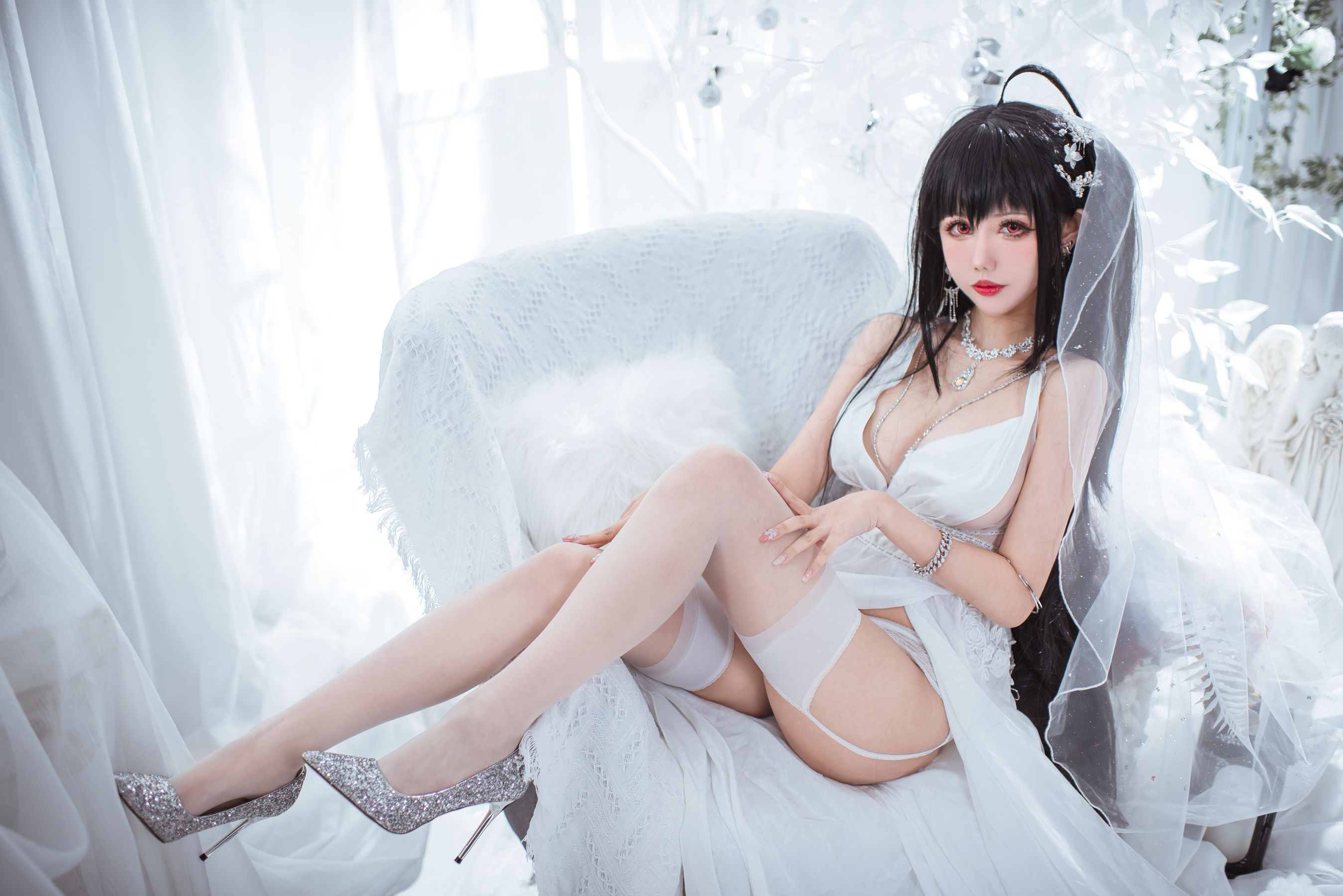 [福利COS] 仙女月 - 大凤纯白婚纱