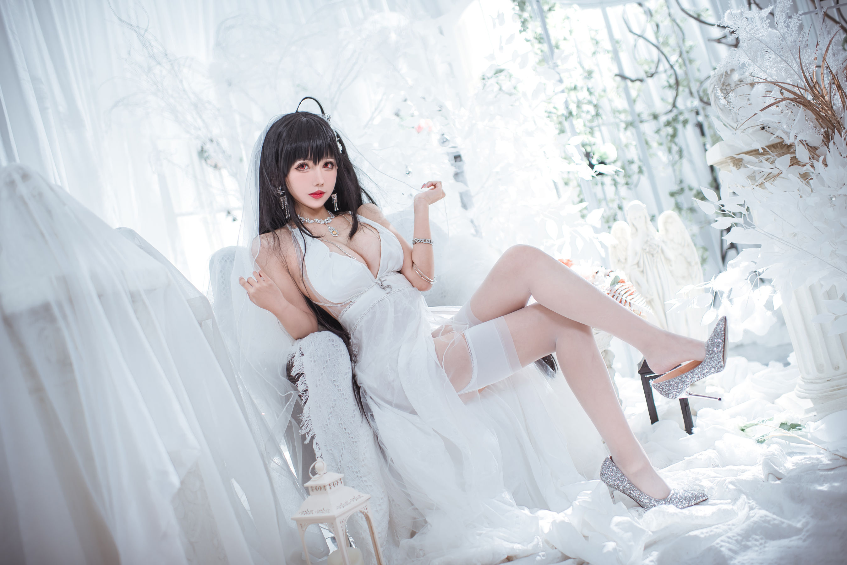 [福利COS] 仙女月 - 大凤纯白婚纱