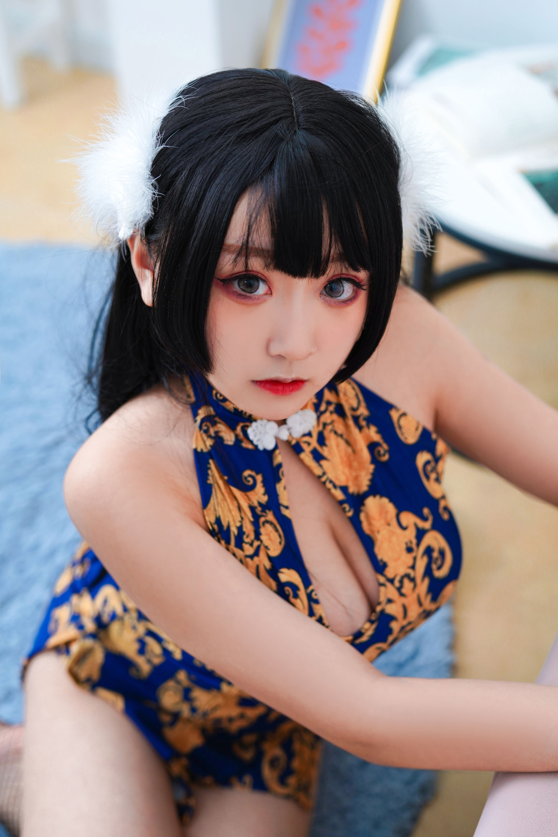 [福利COS] 动漫博主恩田直幸 - 蓝色旗袍