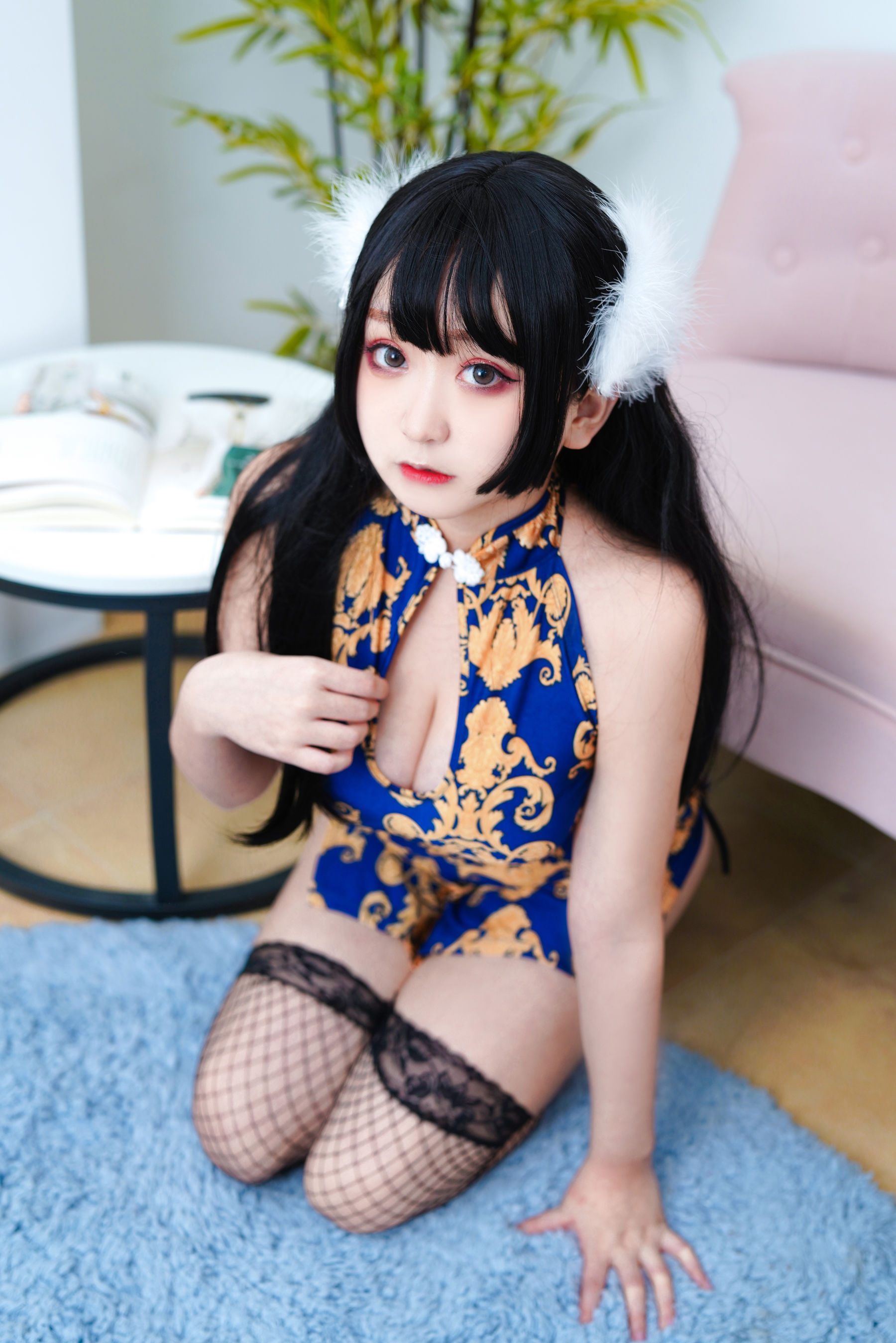 [福利COS] 动漫博主恩田直幸 - 蓝色旗袍