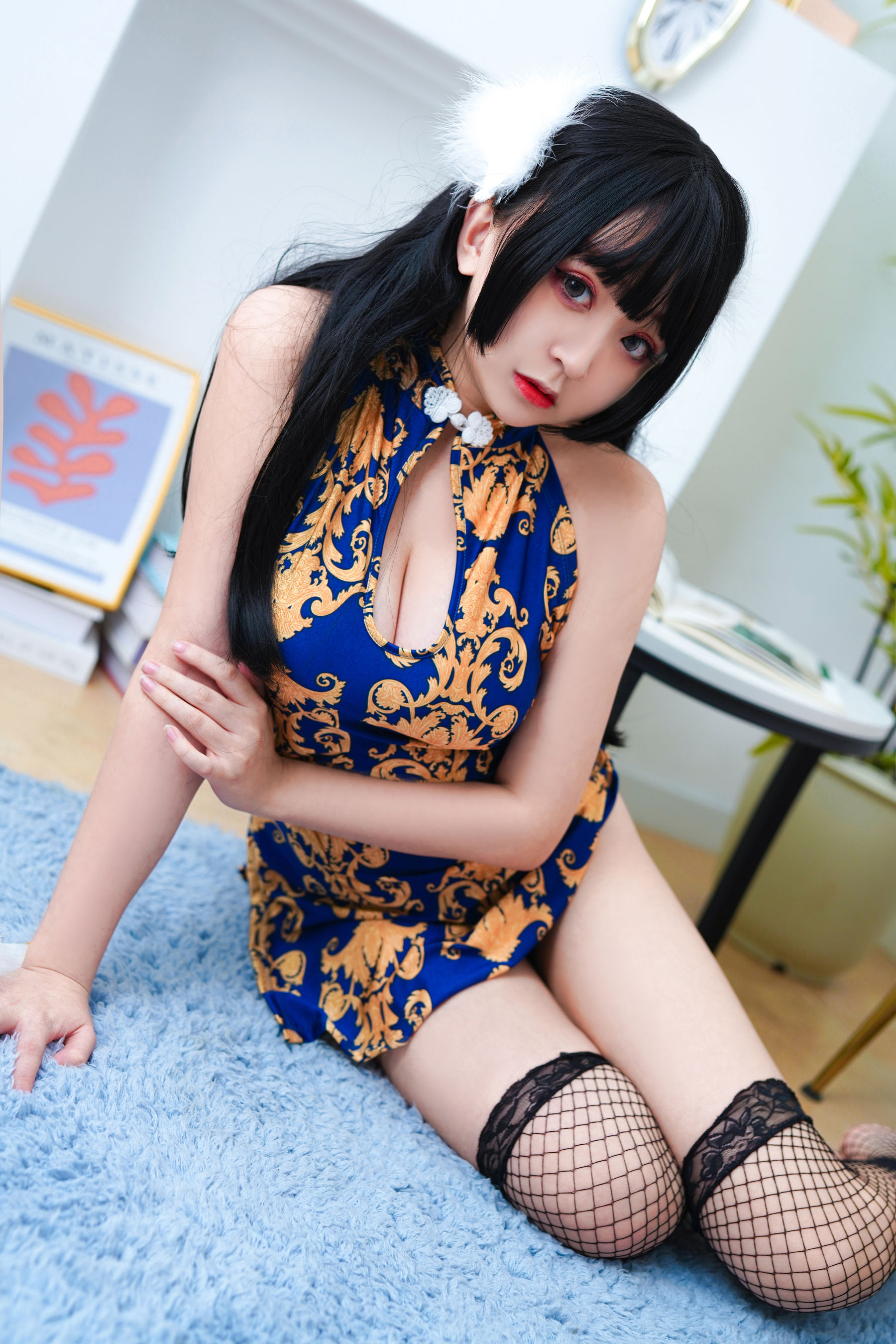 [福利COS] 动漫博主恩田直幸 - 蓝色旗袍