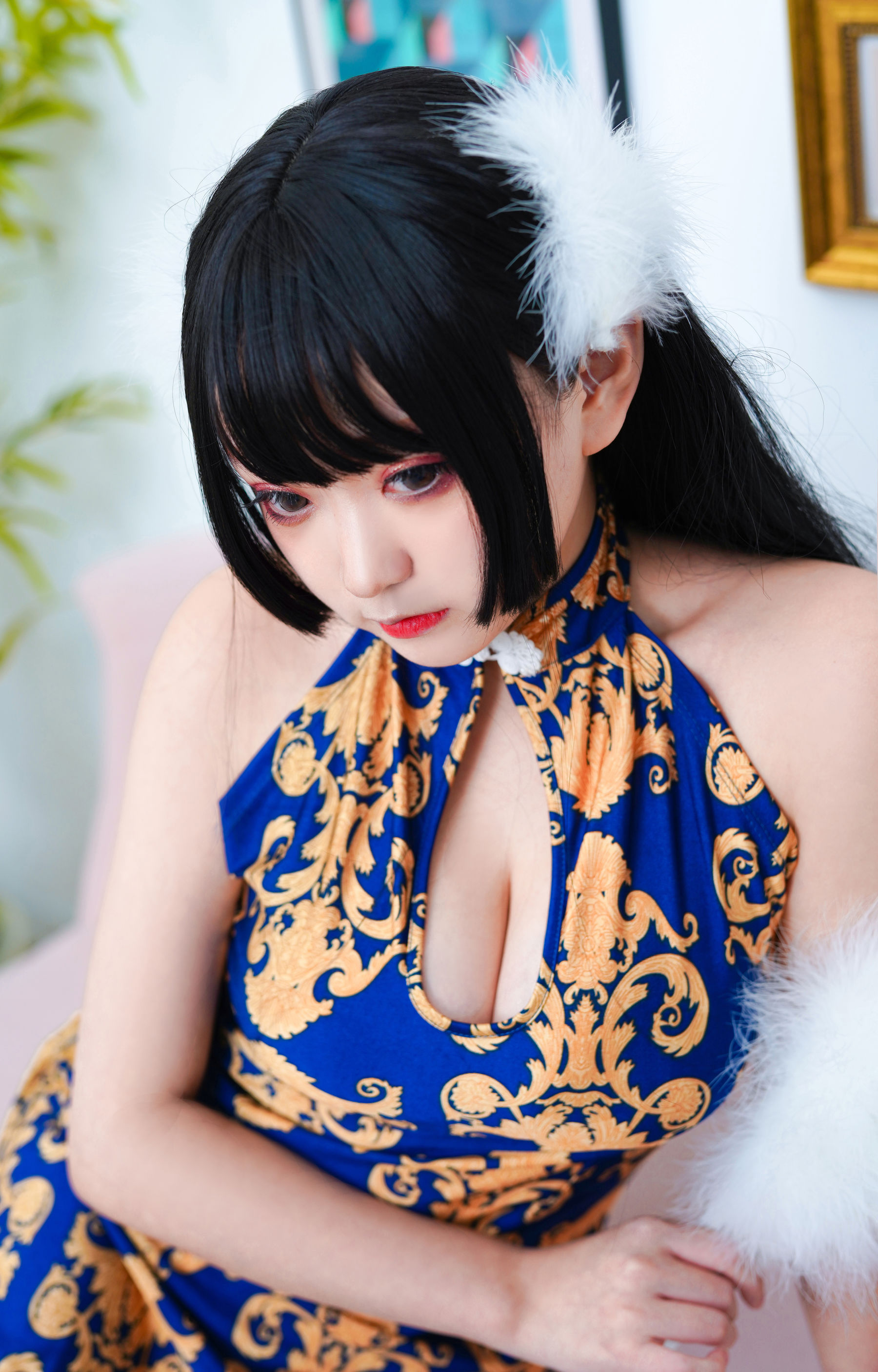[福利COS] 动漫博主恩田直幸 - 蓝色旗袍