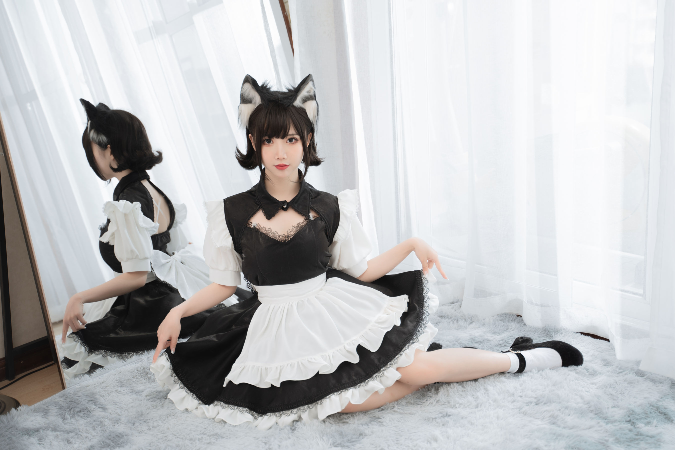 [福利COS] 可爱人气Coser面饼仙儿 - 开胸女仆