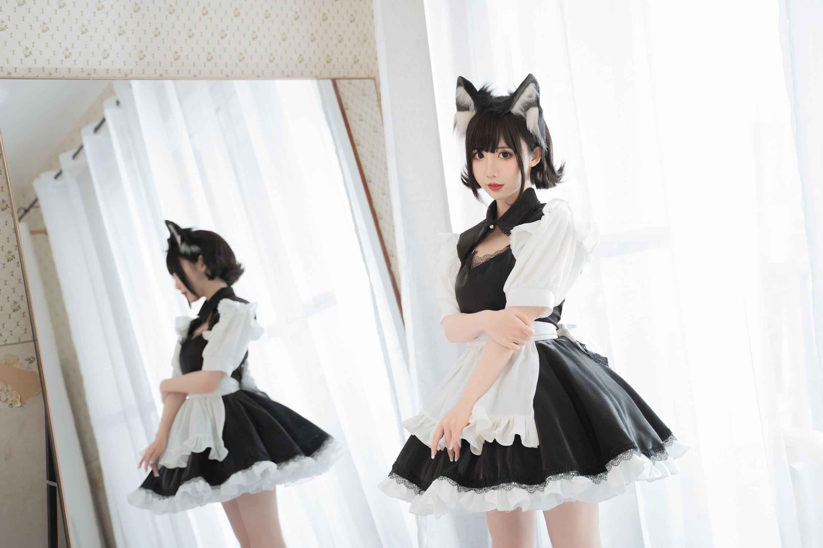 [福利COS] 可爱人气Coser面饼仙儿 - 开胸女仆